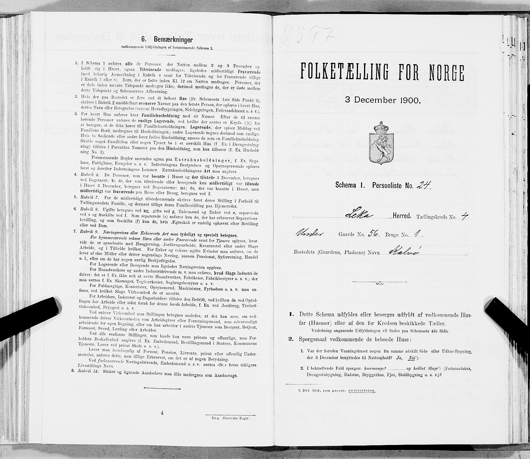 SAT, Folketelling 1900 for 1755 Leka herred, 1900, s. 793