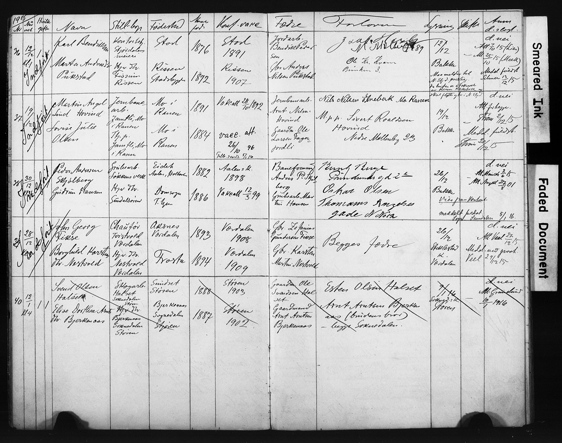 Ministerialprotokoller, klokkerbøker og fødselsregistre - Sør-Trøndelag, AV/SAT-A-1456/604/L0202: Lysningsprotokoll nr. 604A22, 1914-1927
