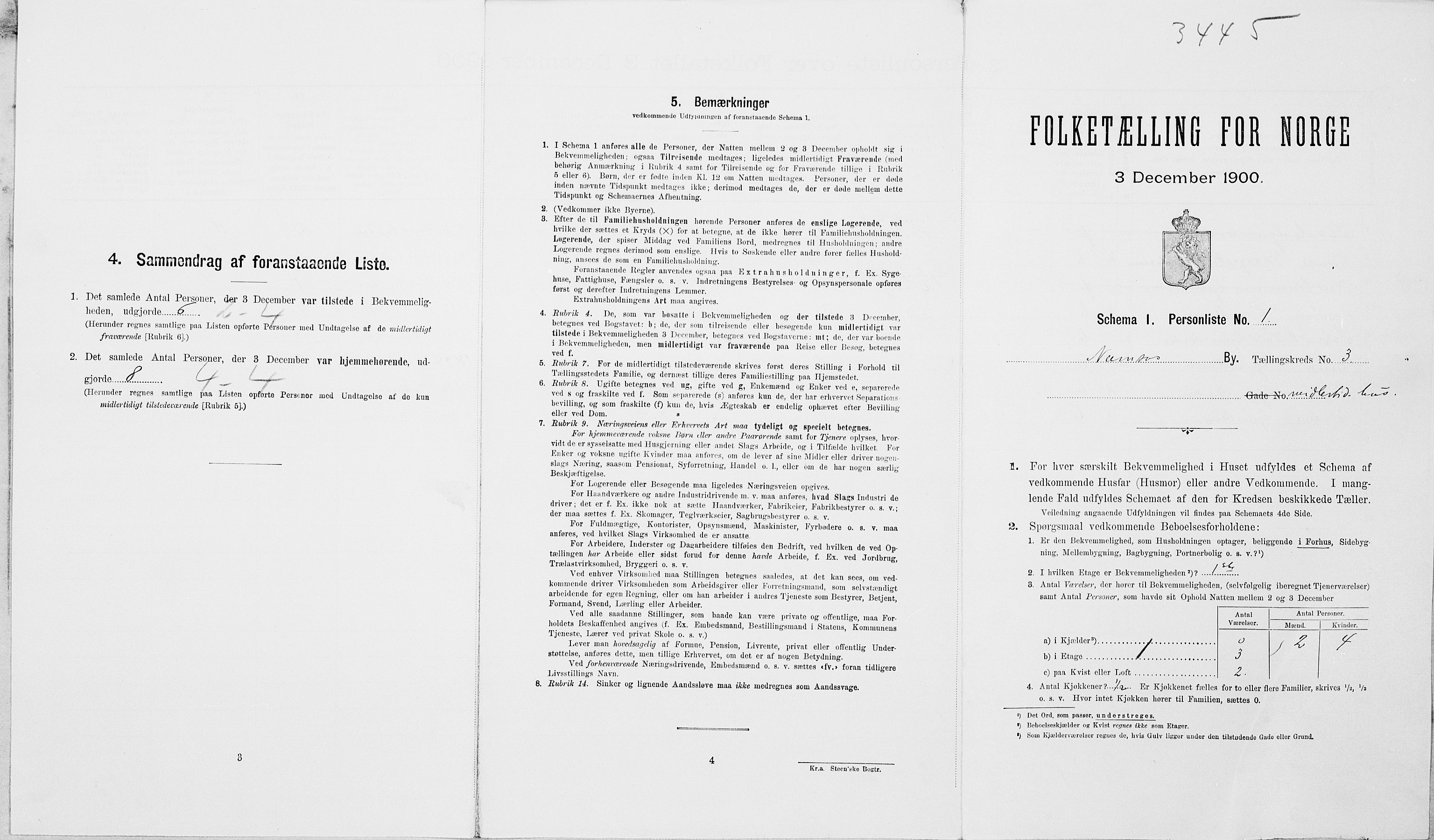SAT, Folketelling 1900 for 1703 Namsos ladested, 1900, s. 614