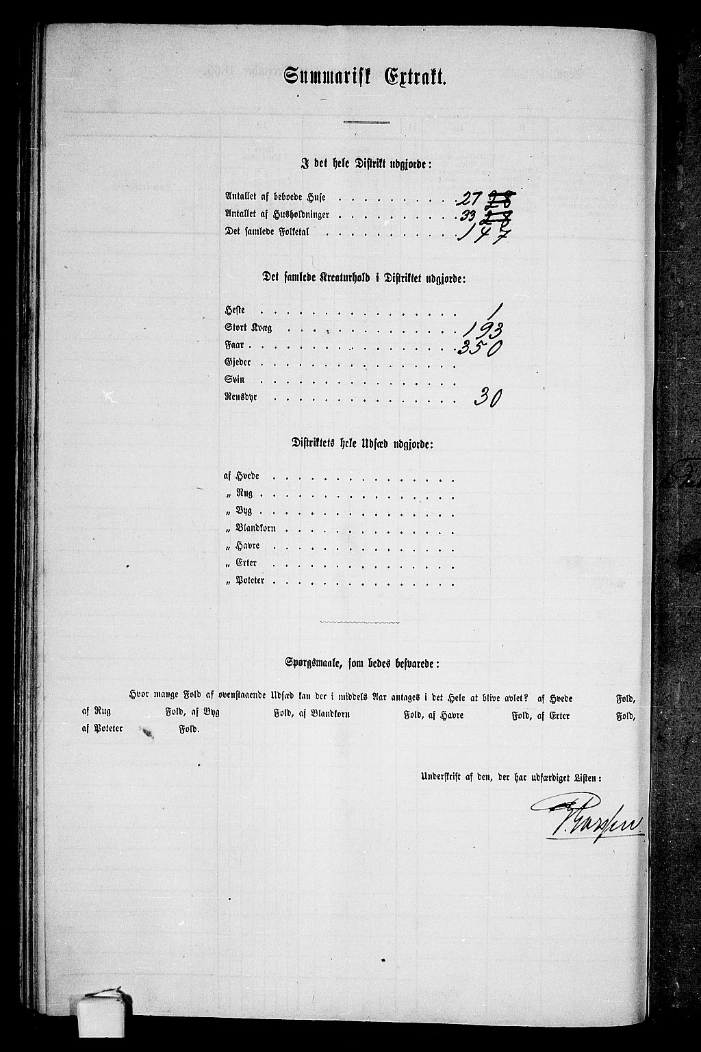 RA, Folketelling 1865 for 2020P Kistrand prestegjeld, 1865, s. 67