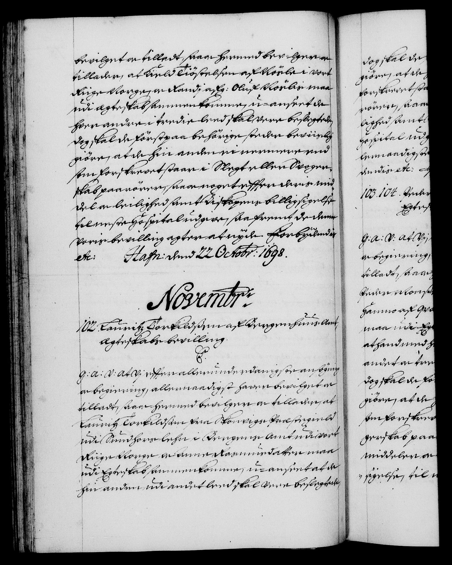 Danske Kanselli 1572-1799, RA/EA-3023/F/Fc/Fca/Fcaa/L0017: Norske registre (mikrofilm), 1698-1699, s. 78b