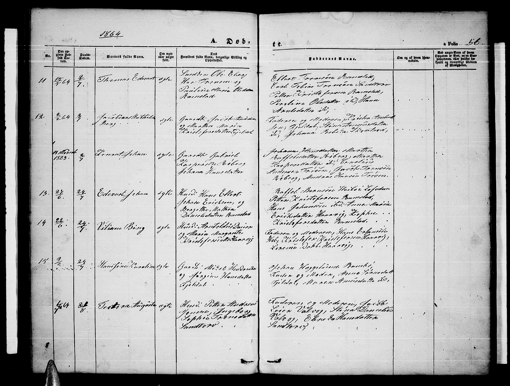 Ministerialprotokoller, klokkerbøker og fødselsregistre - Nordland, AV/SAT-A-1459/865/L0929: Klokkerbok nr. 865C01, 1840-1866, s. 56
