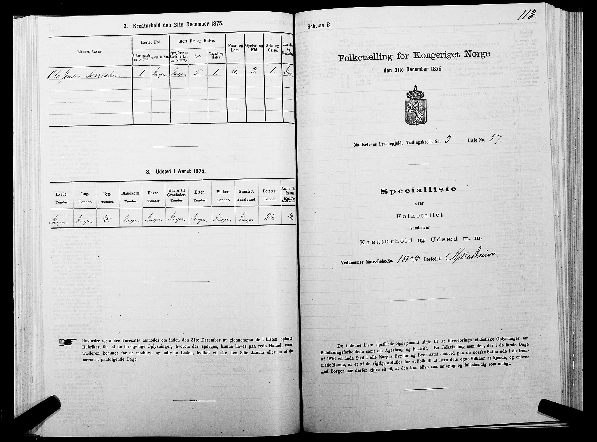 SATØ, Folketelling 1875 for 1924P Målselv prestegjeld, 1875, s. 2113