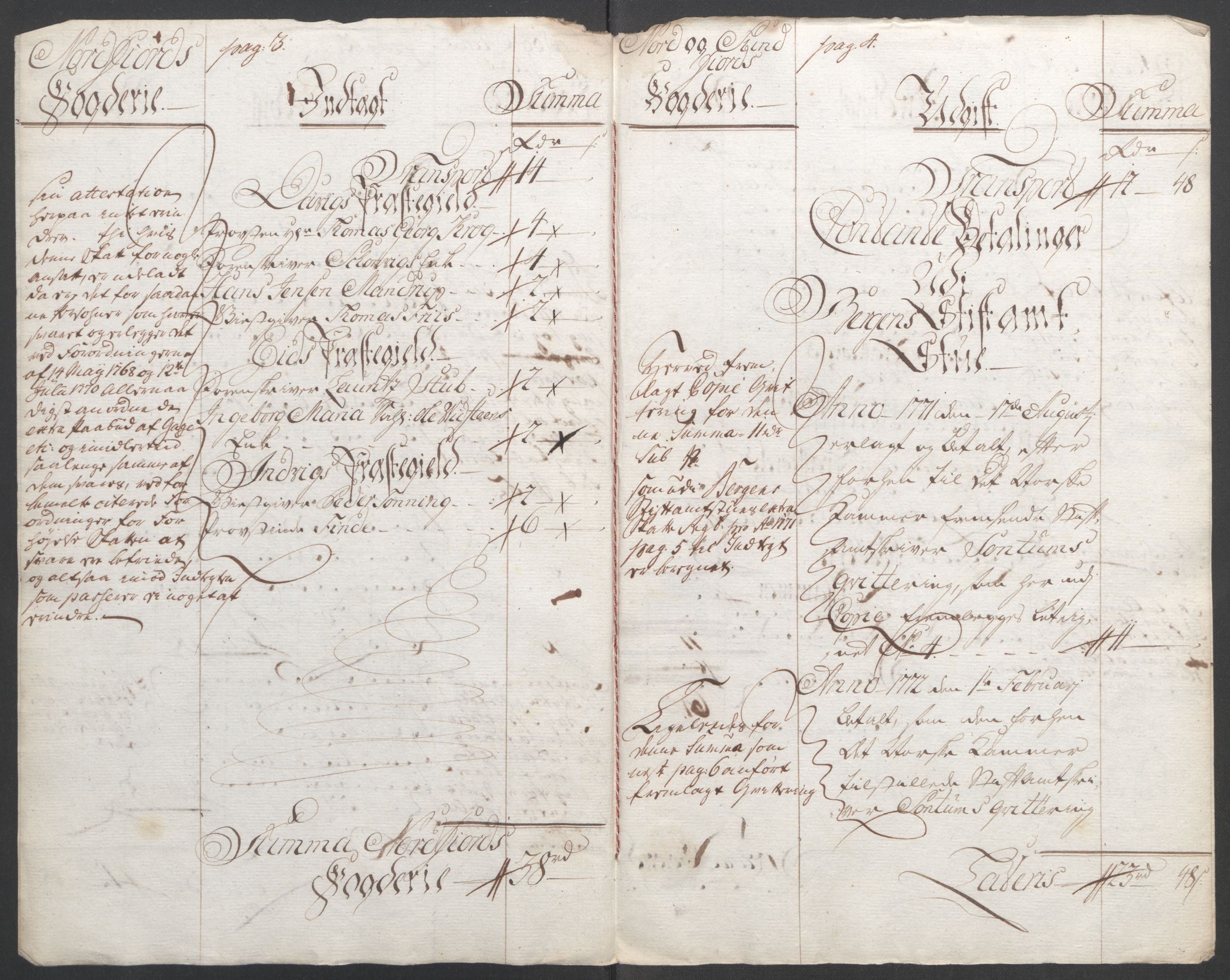Rentekammeret inntil 1814, Reviderte regnskaper, Fogderegnskap, RA/EA-4092/R53/L3550: Ekstraskatten Sunn- og Nordfjord, 1762-1771, s. 346