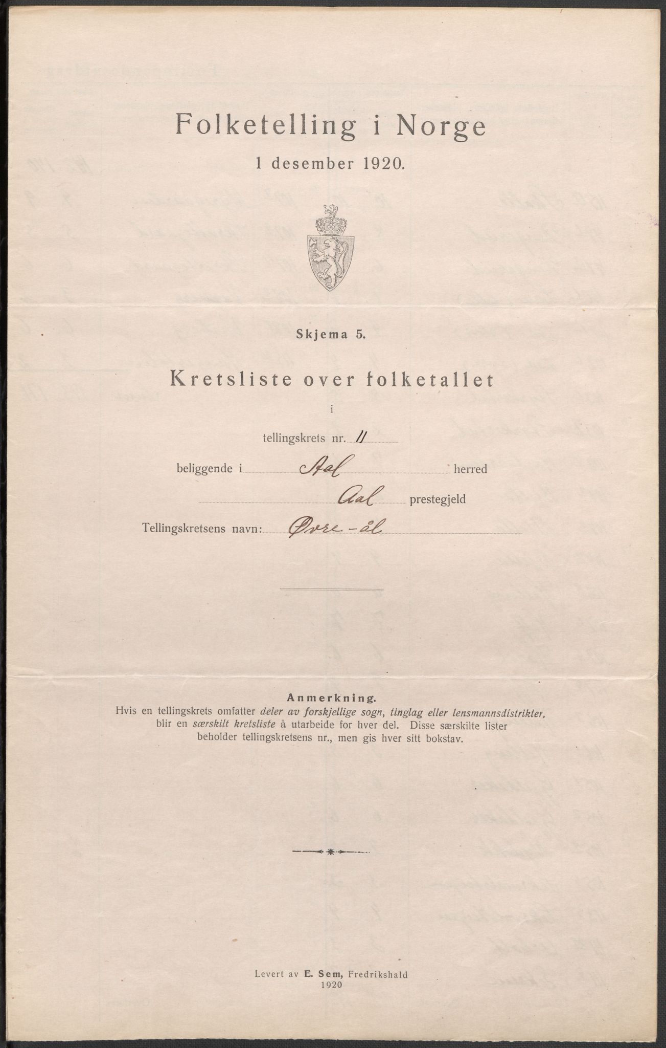 SAKO, Folketelling 1920 for 0619 Ål herred, 1920, s. 35