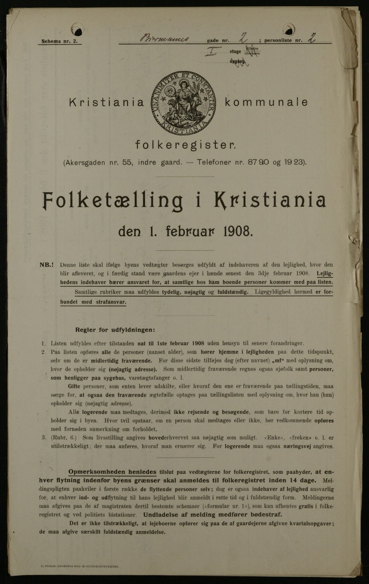 OBA, Kommunal folketelling 1.2.1908 for Kristiania kjøpstad, 1908, s. 4731