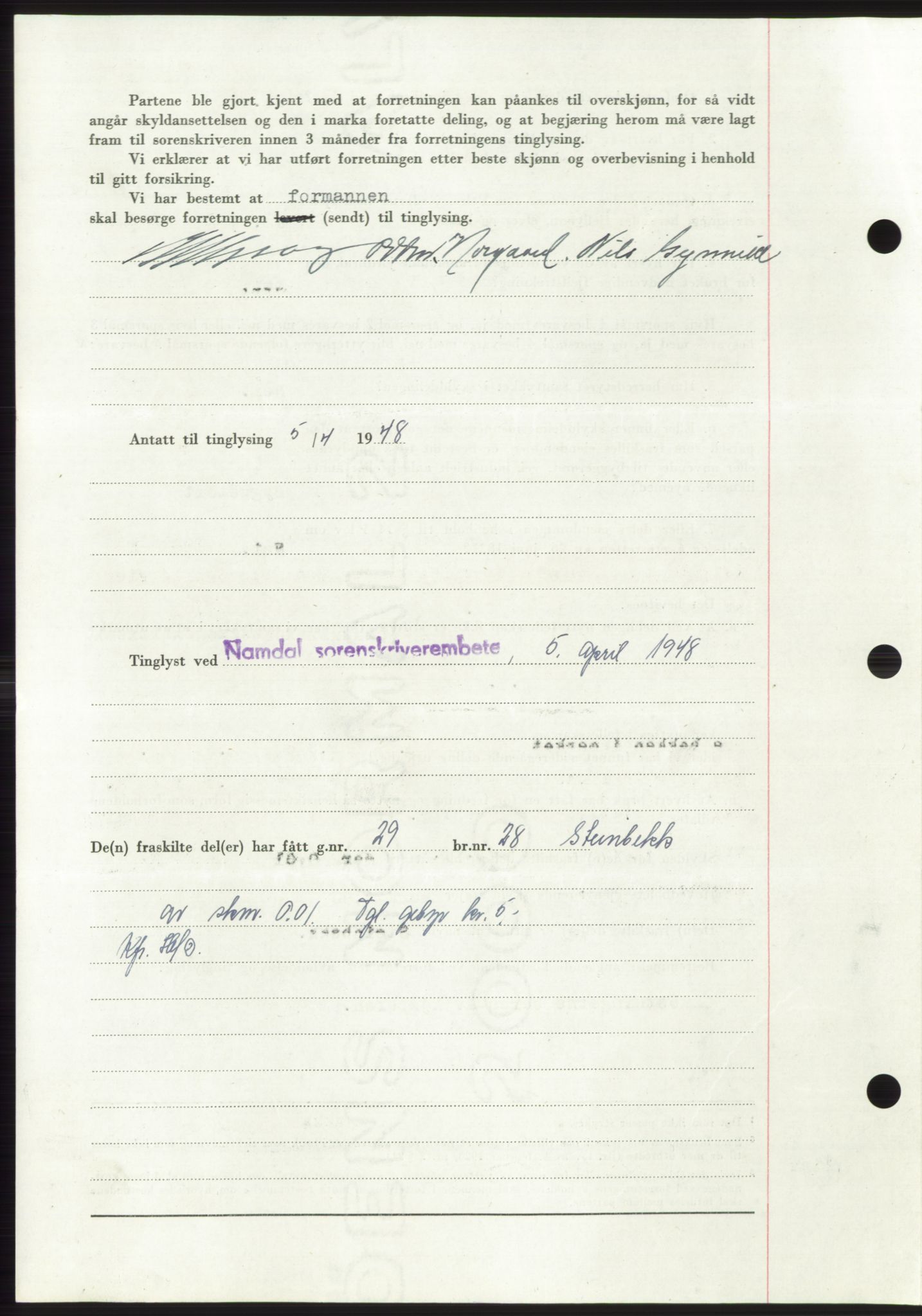 Namdal sorenskriveri, SAT/A-4133/1/2/2C: Pantebok nr. -, 1947-1948, Dagboknr: 667/1948