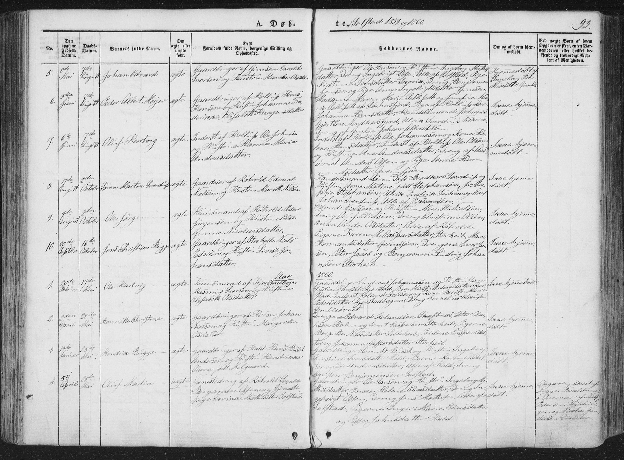 Ministerialprotokoller, klokkerbøker og fødselsregistre - Nordland, SAT/A-1459/810/L0145: Ministerialbok nr. 810A07 /2, 1841-1862, s. 93