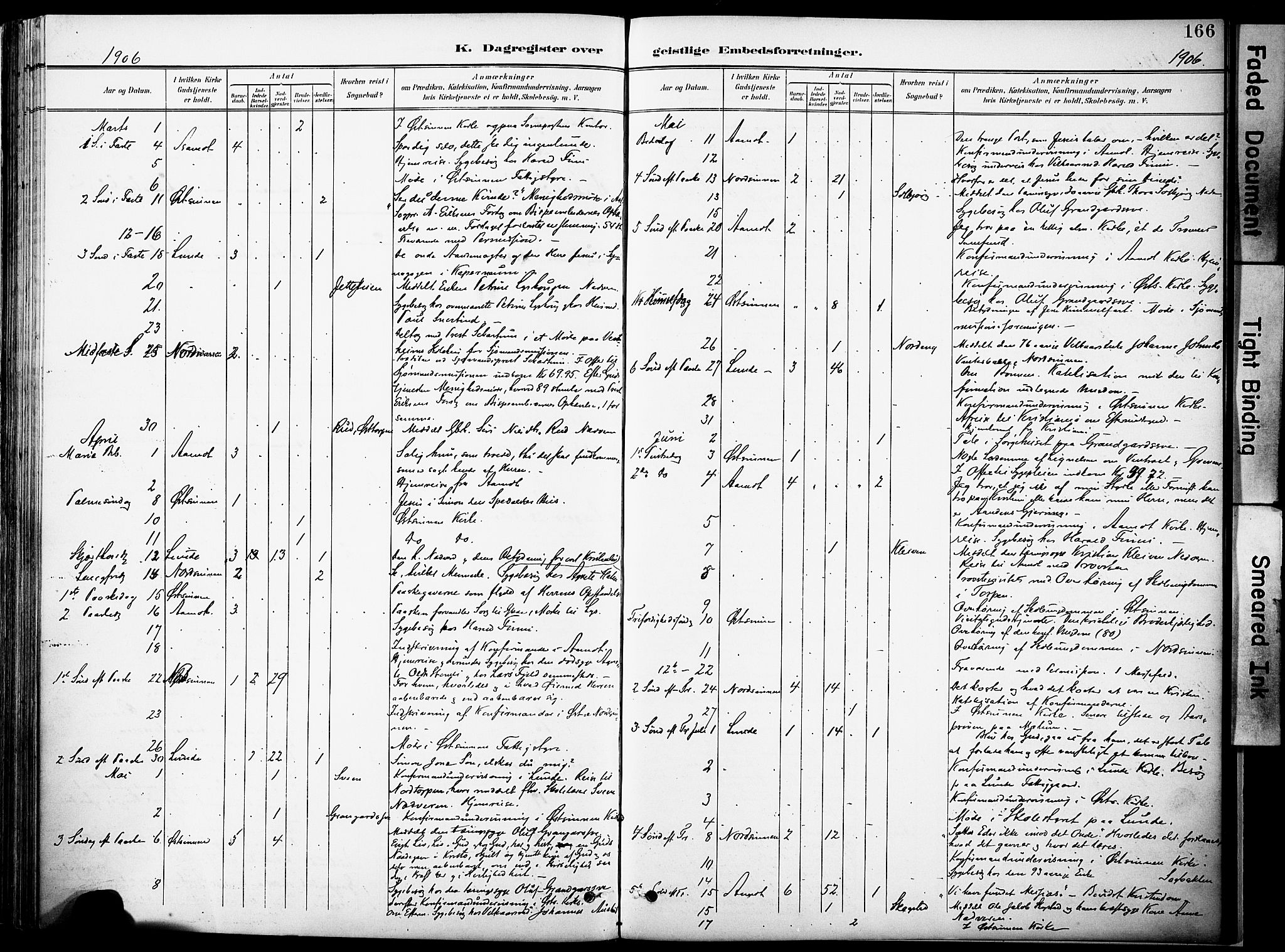 Nordre Land prestekontor, AV/SAH-PREST-124/H/Ha/Haa/L0006: Ministerialbok nr. 6, 1897-1914, s. 166