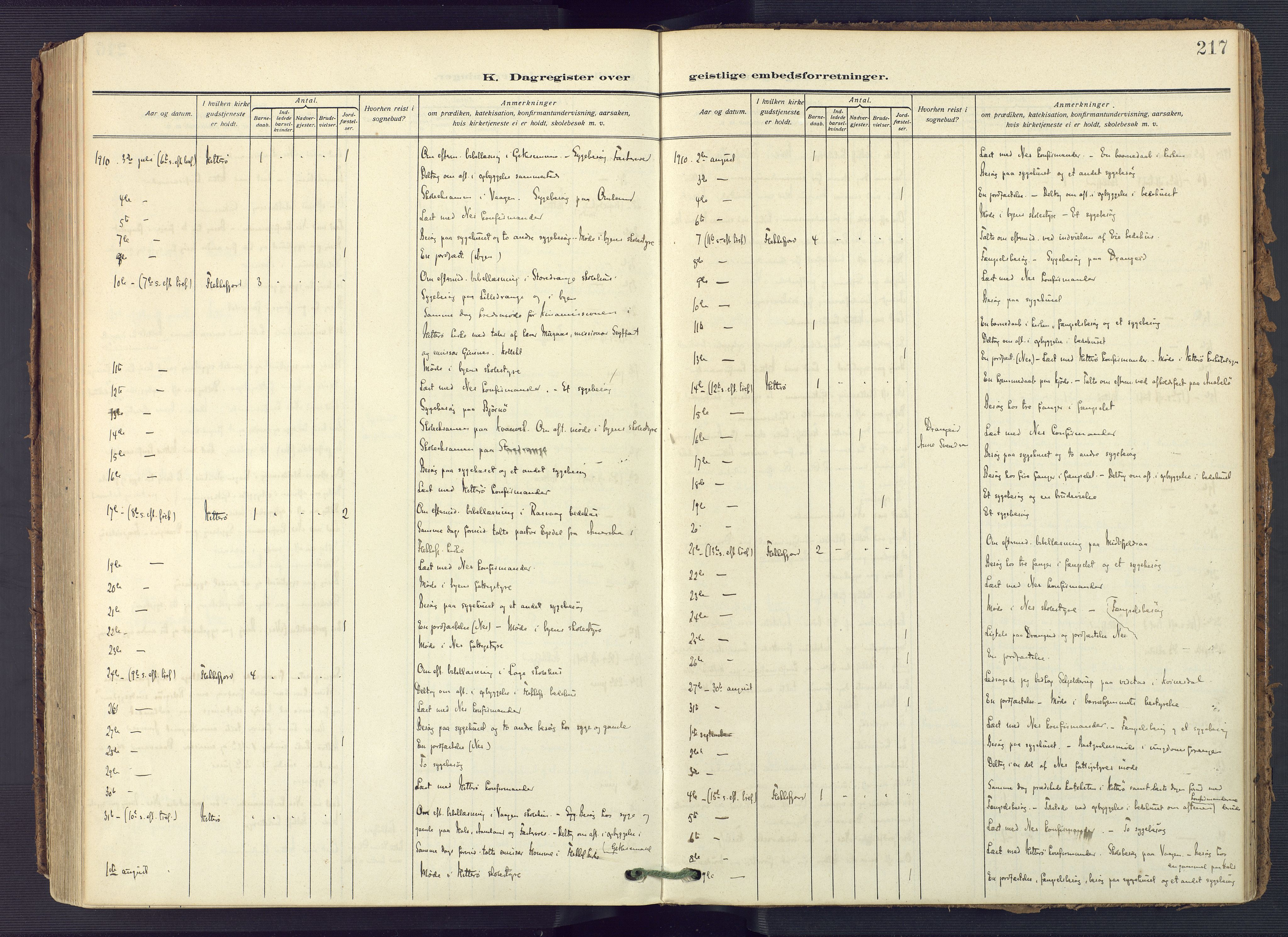 Flekkefjord sokneprestkontor, AV/SAK-1111-0012/F/Fa/Fac/L0010: Ministerialbok nr. A 10, 1910-1927, s. 217