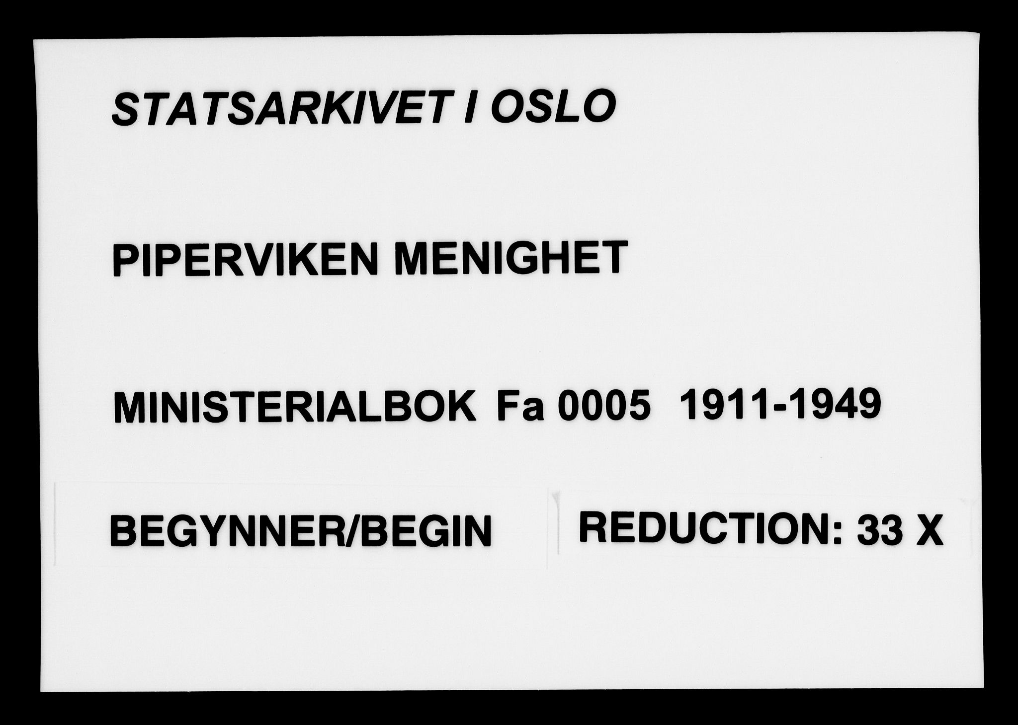 Piperviken prestekontor Kirkebøker, SAO/A-10874/F/L0005: Ministerialbok nr. 5, 1911-1949