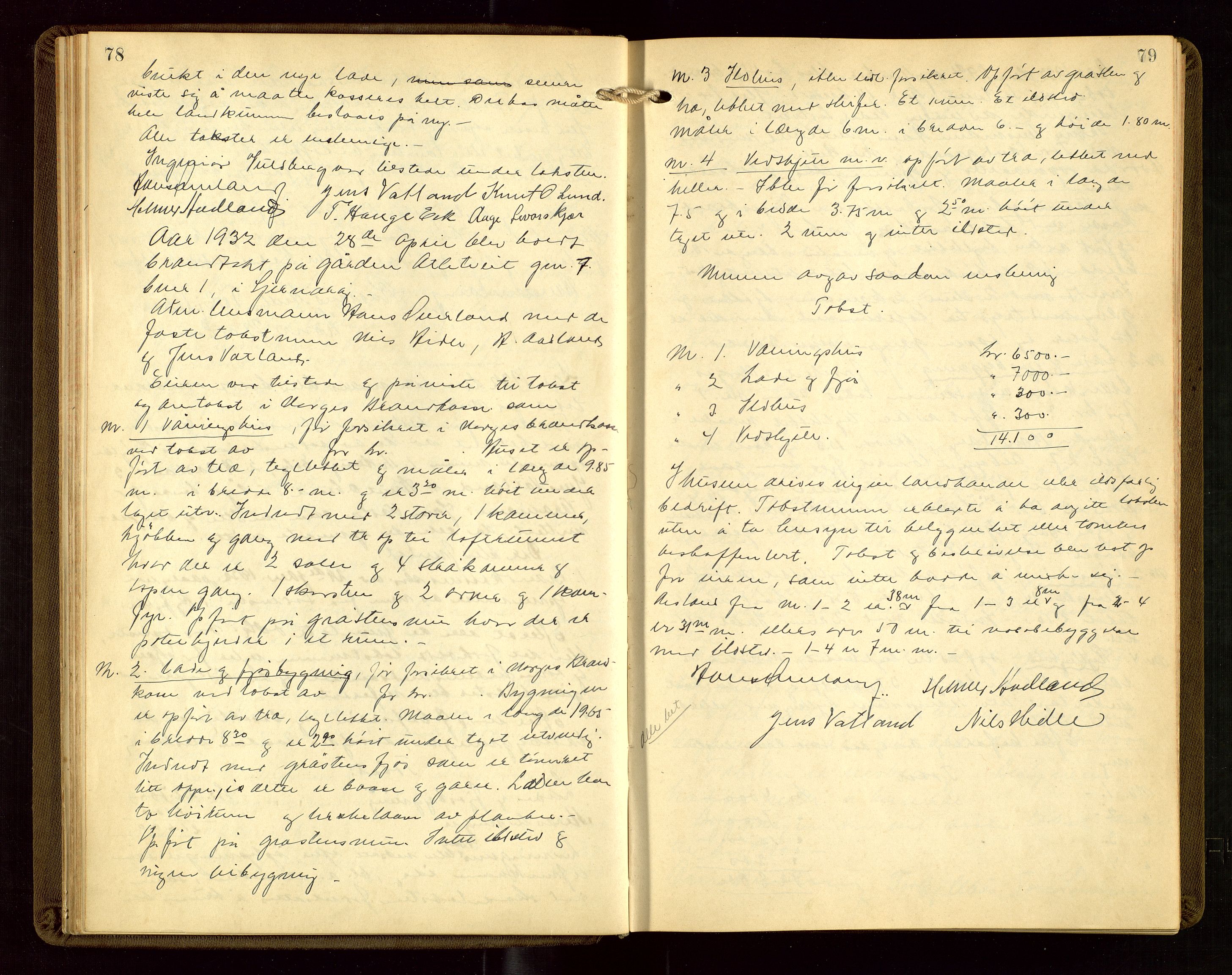 Nedstrand lensmannskontor, AV/SAST-A-100236/Goa/L0002: "Brandtakstprotokoll for lensmannen i Nedstrand", 1922-1955, s. 78-79