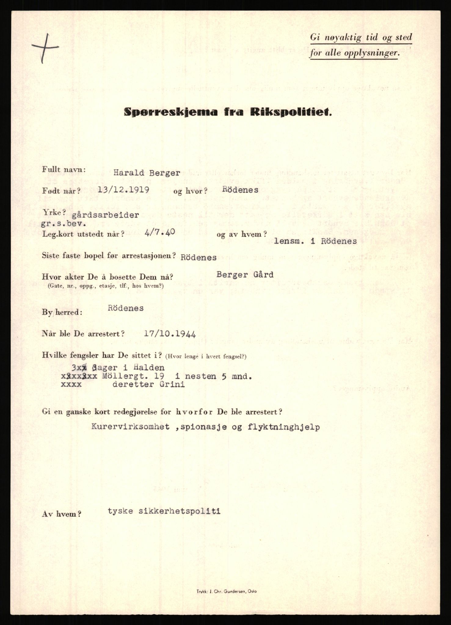 Rikspolitisjefen, AV/RA-S-1560/L/L0002: Berg, Alf - Bråthen, Thorleif, 1940-1945, s. 187