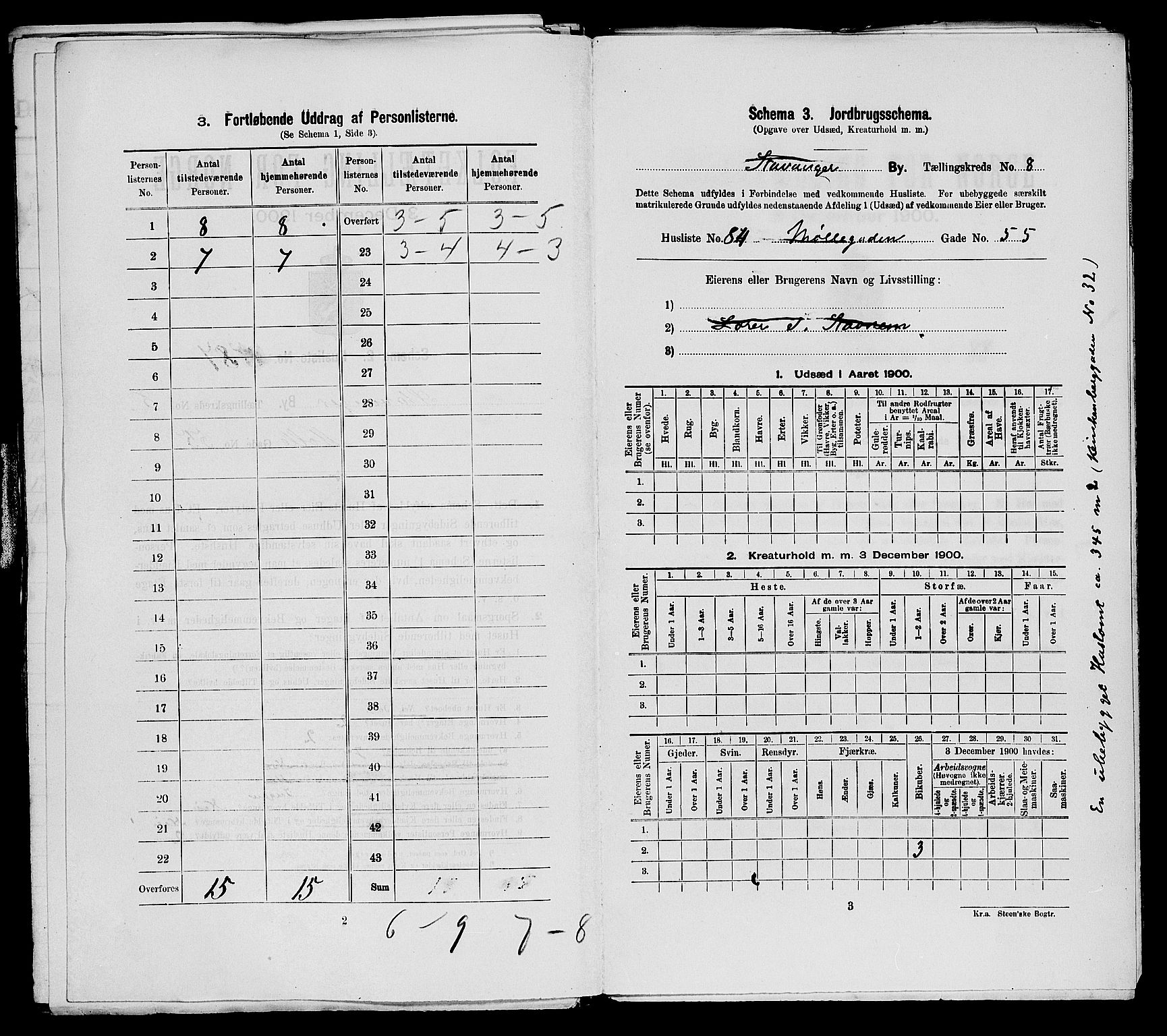 SAST, Folketelling 1900 for 1103 Stavanger kjøpstad, 1900, s. 3756