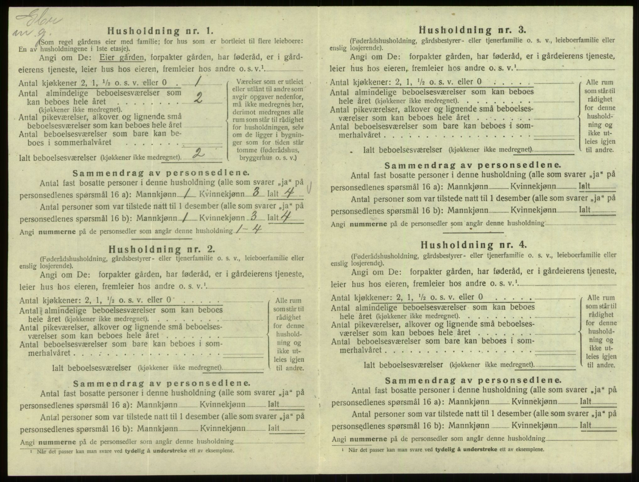 SAB, Folketelling 1920 for 1443 Eid herred, 1920, s. 458