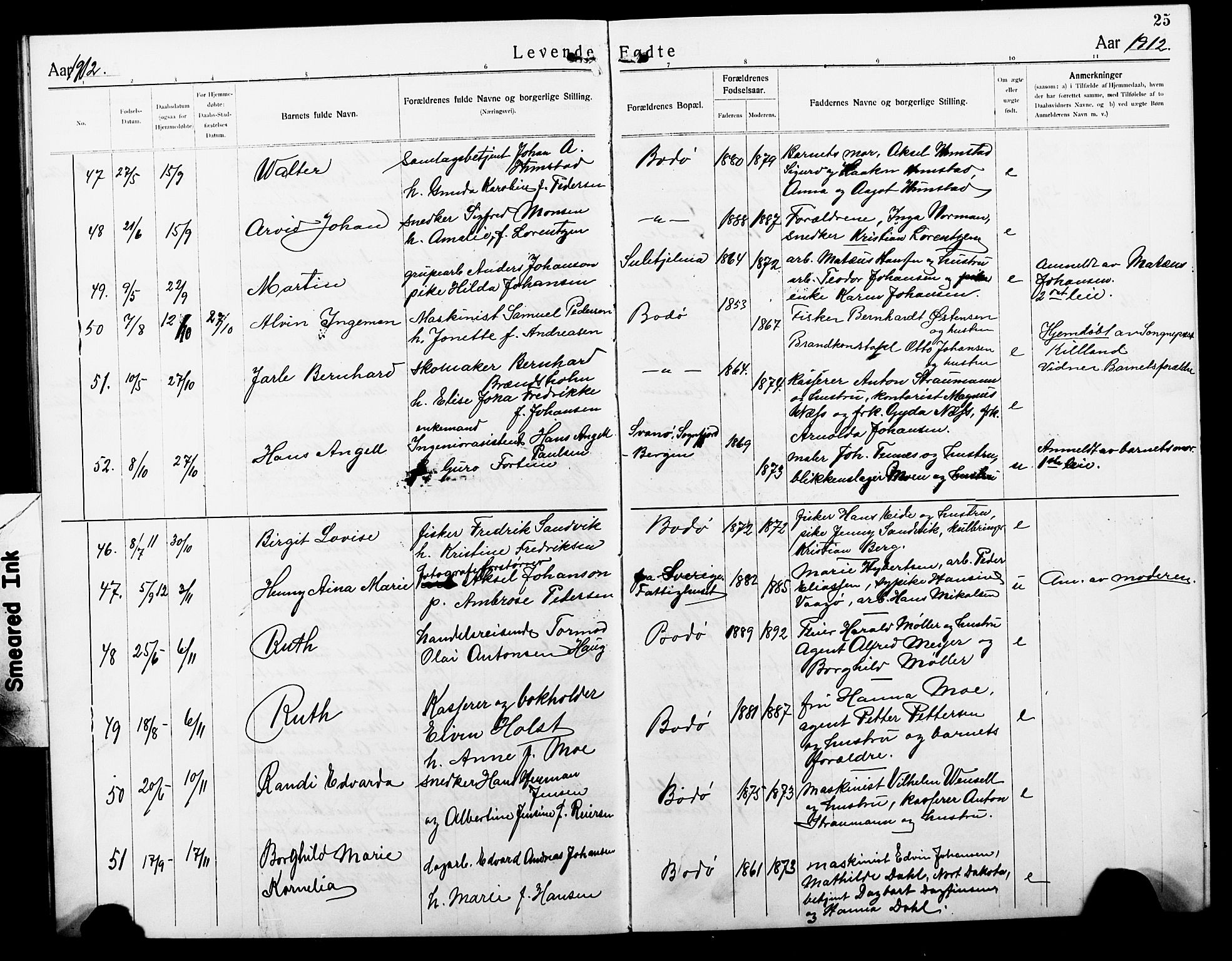 Ministerialprotokoller, klokkerbøker og fødselsregistre - Nordland, AV/SAT-A-1459/801/L0034: Klokkerbok nr. 801C09, 1910-1922, s. 25