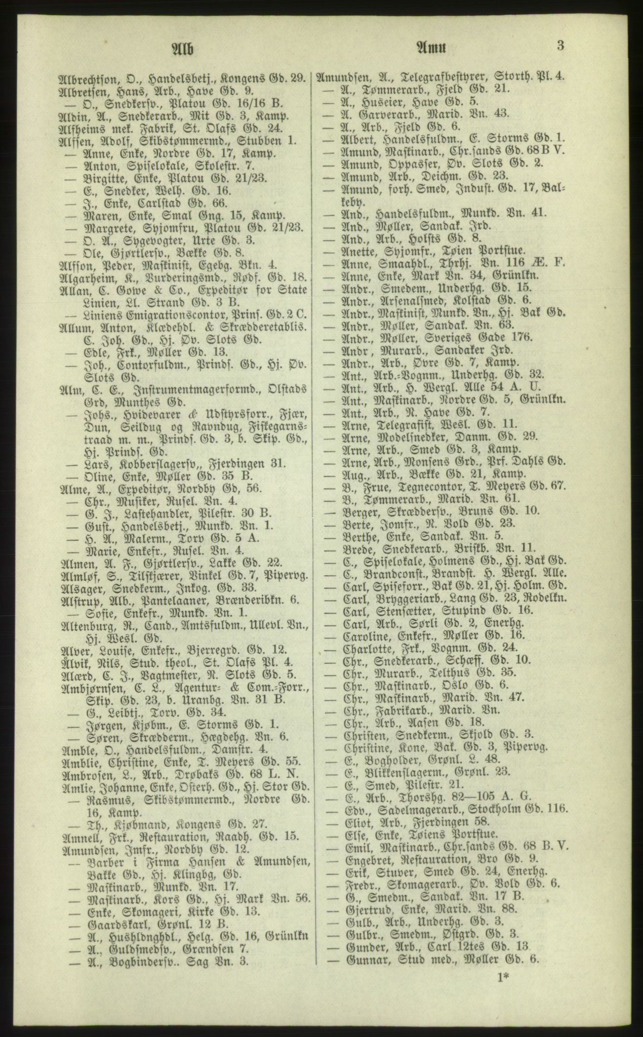 Kristiania/Oslo adressebok, PUBL/-, 1881, s. 3