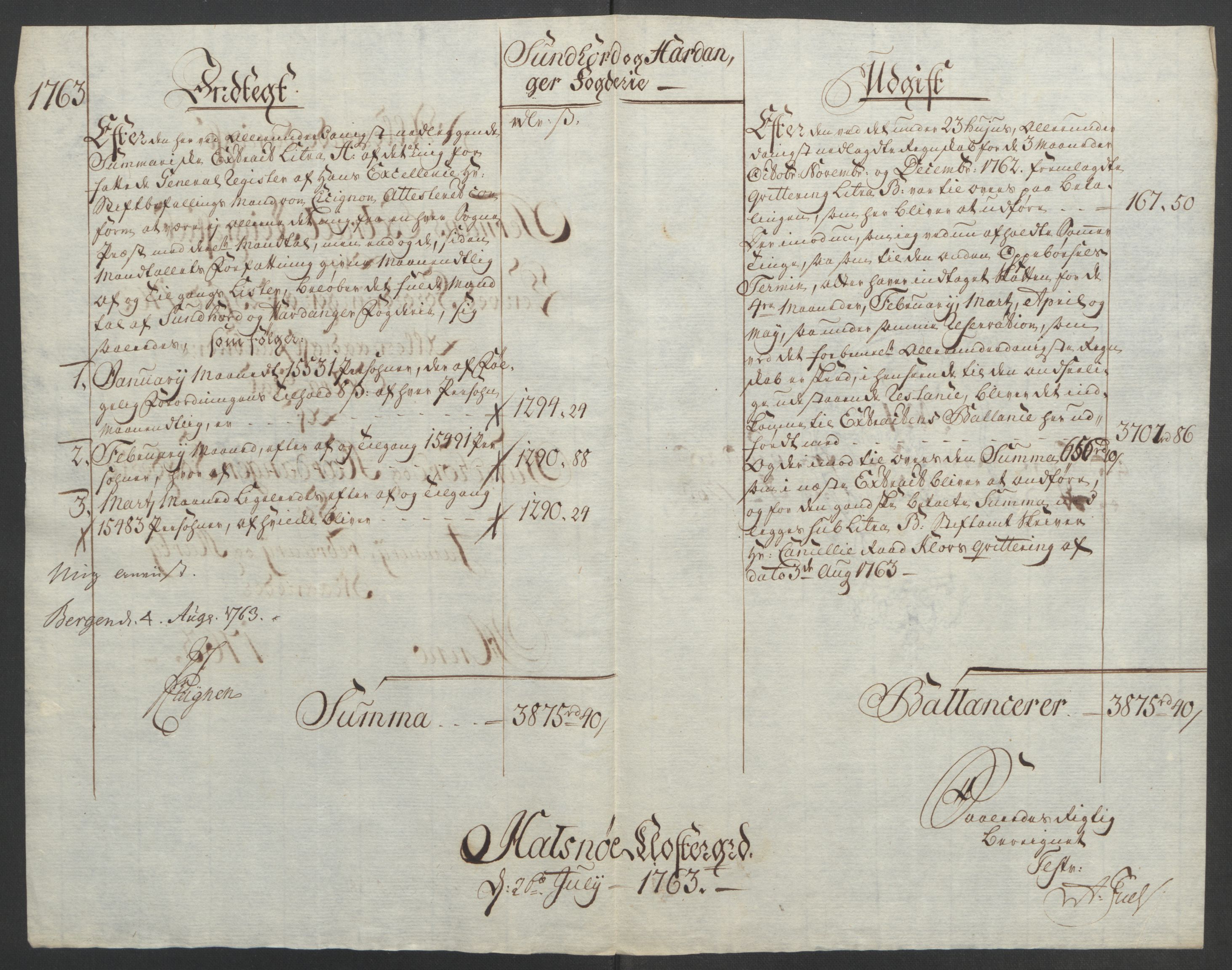 Rentekammeret inntil 1814, Reviderte regnskaper, Fogderegnskap, RA/EA-4092/R48/L3136: Ekstraskatten Sunnhordland og Hardanger, 1762-1772, s. 24