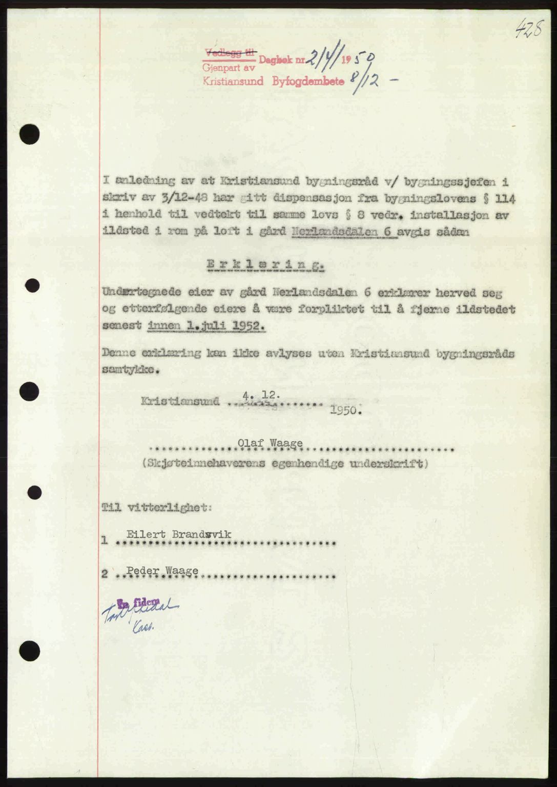 Kristiansund byfogd, AV/SAT-A-4587/A/27: Pantebok nr. 50, 1950-1950, Dagboknr: 2141/1950