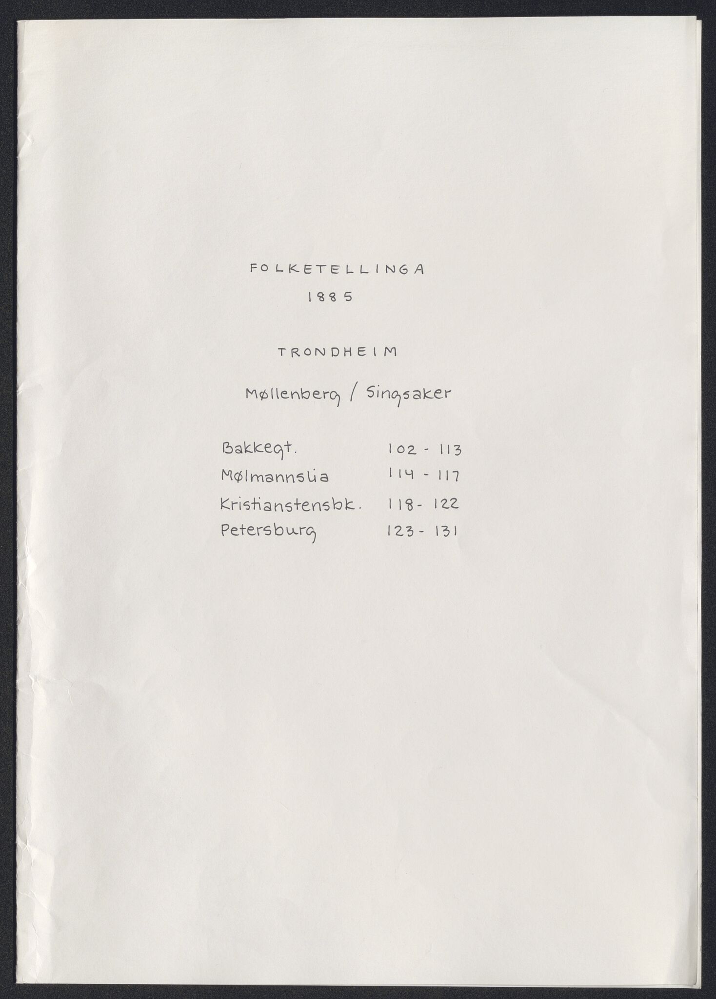 SAT, Folketelling 1885 for 1601 Trondheim kjøpstad, 1885, s. 2297