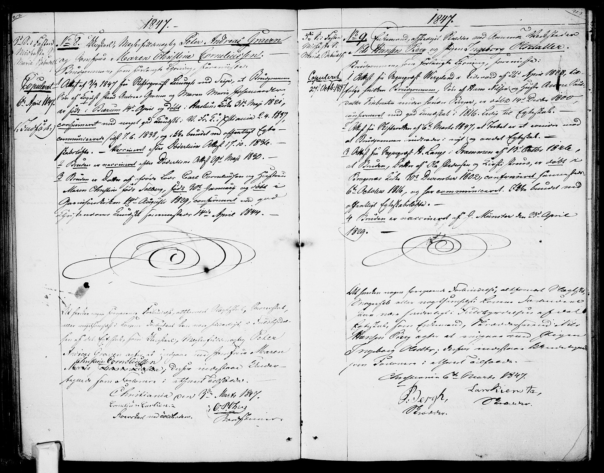 Garnisonsmenigheten Kirkebøker, AV/SAO-A-10846/H/Ha/L0005: Lysningsprotokoll nr. I 5, 1844-1856, s. 212-213