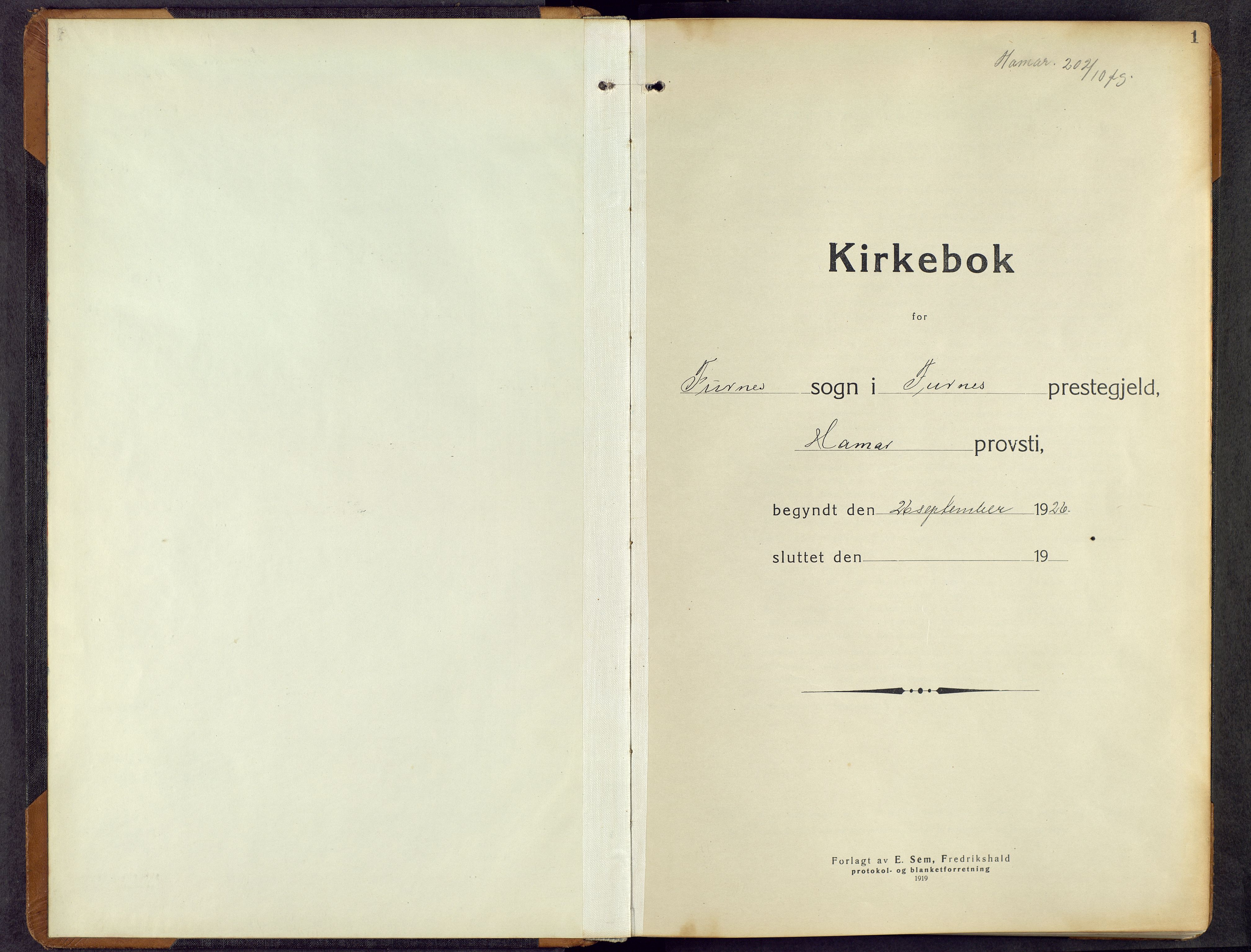 Furnes prestekontor, SAH/PREST-012/L/La/L0004: Klokkerbok nr. 4, 1926-1970, s. 0b-1a