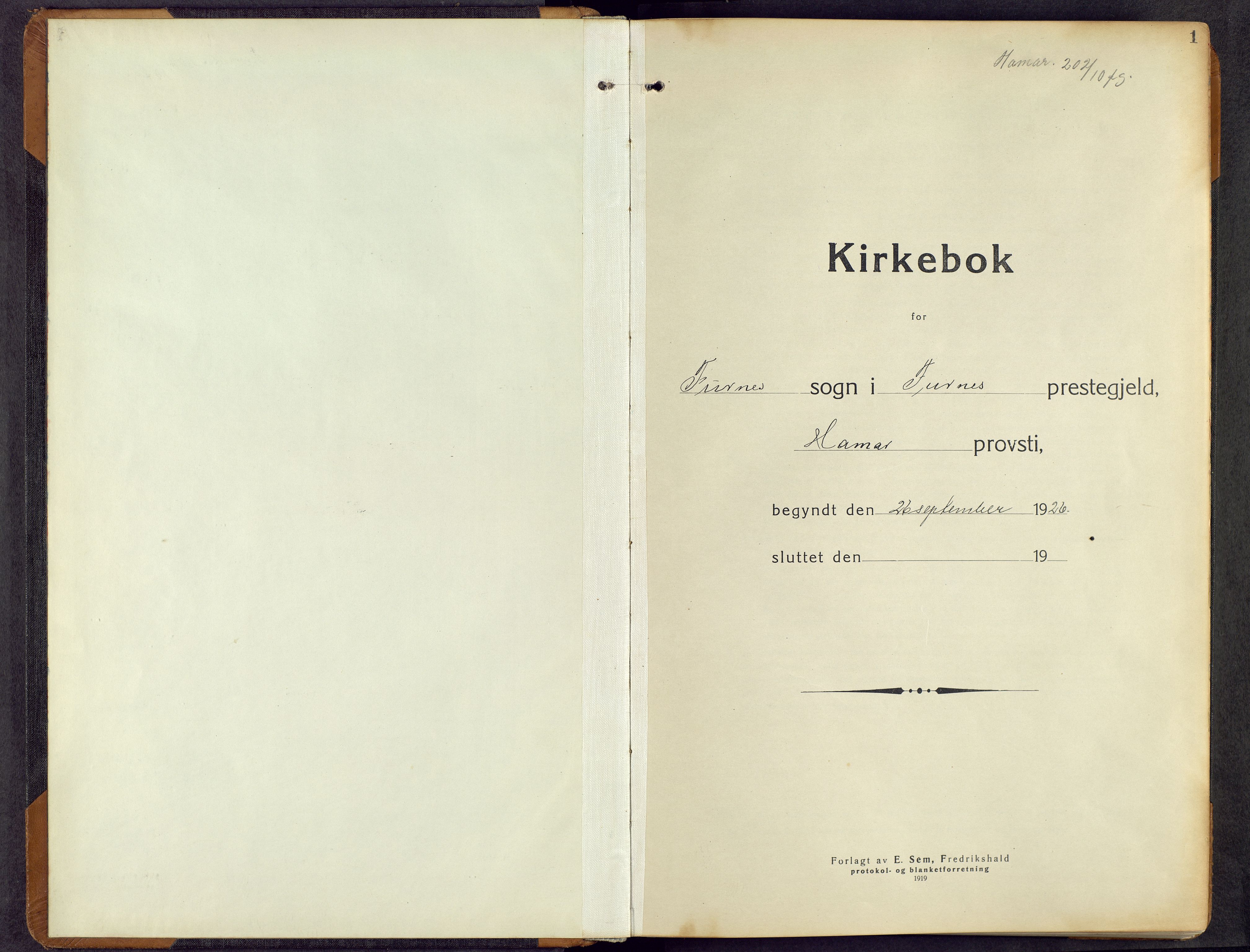 Furnes prestekontor, AV/SAH-PREST-012/L/La/L0004: Klokkerbok nr. 4, 1926-1970, s. 0b-1a