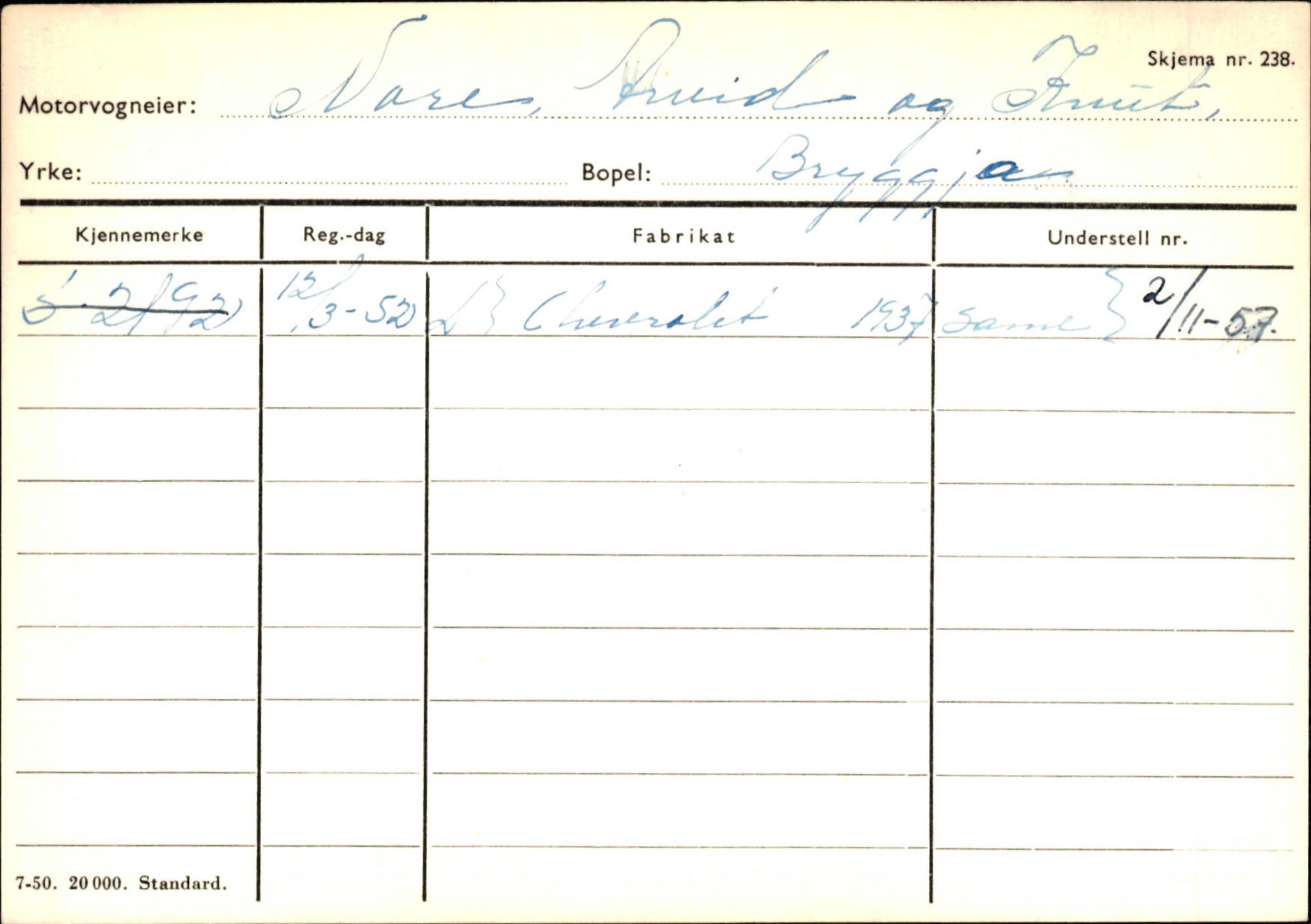 Statens vegvesen, Sogn og Fjordane vegkontor, AV/SAB-A-5301/4/F/L0144: Registerkort Vågsøy A-R, 1945-1975, s. 2058