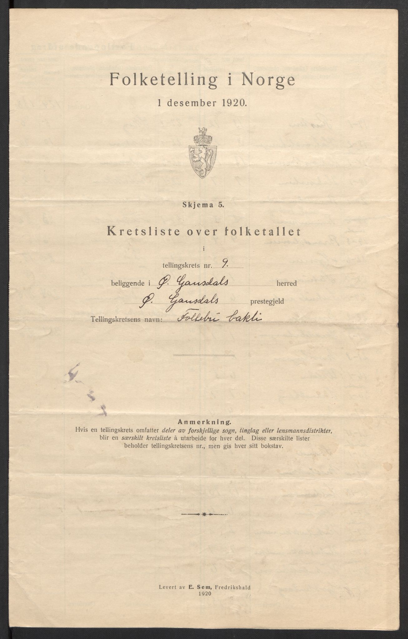 SAH, Folketelling 1920 for 0522 Østre Gausdal herred, 1920, s. 32