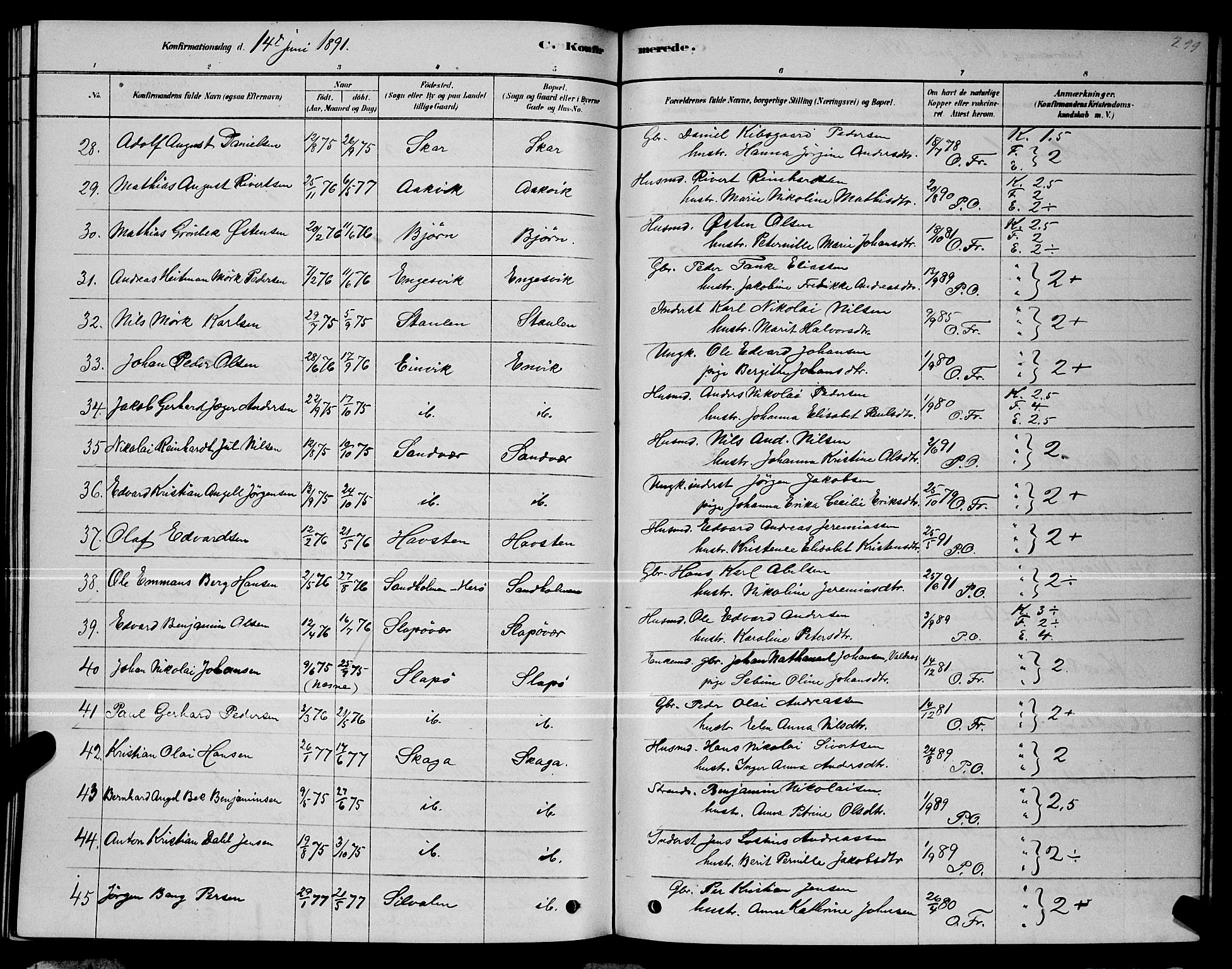 Ministerialprotokoller, klokkerbøker og fødselsregistre - Nordland, AV/SAT-A-1459/834/L0513: Klokkerbok nr. 834C04, 1877-1892, s. 299