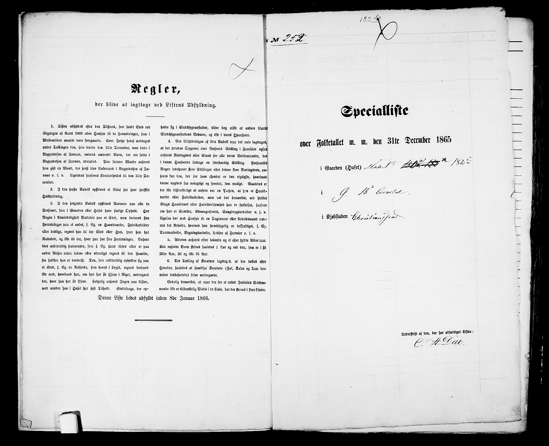 RA, Folketelling 1865 for 1001P Kristiansand prestegjeld, 1865, s. 526