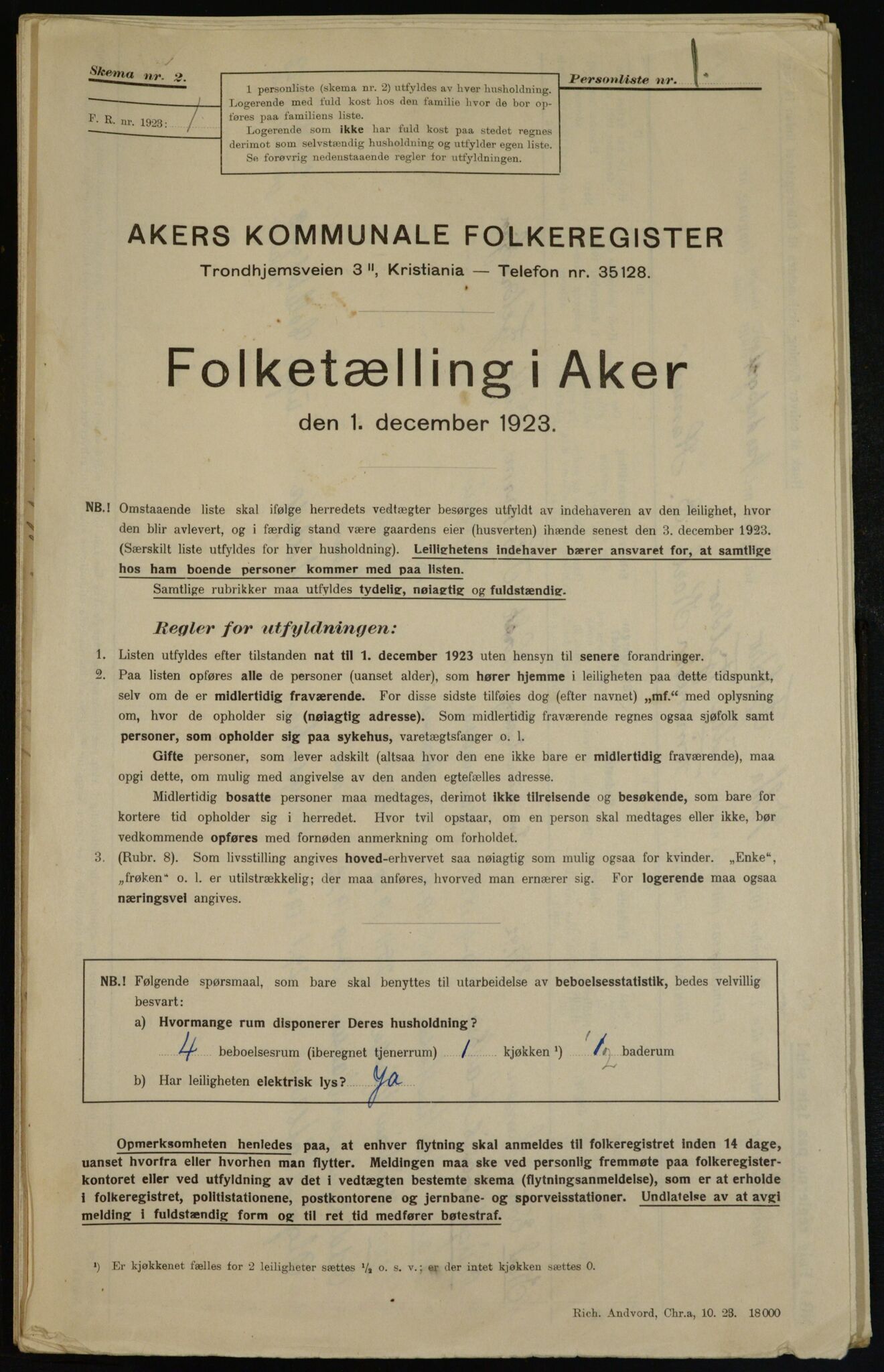 , Kommunal folketelling 1.12.1923 for Aker, 1923, s. 36663