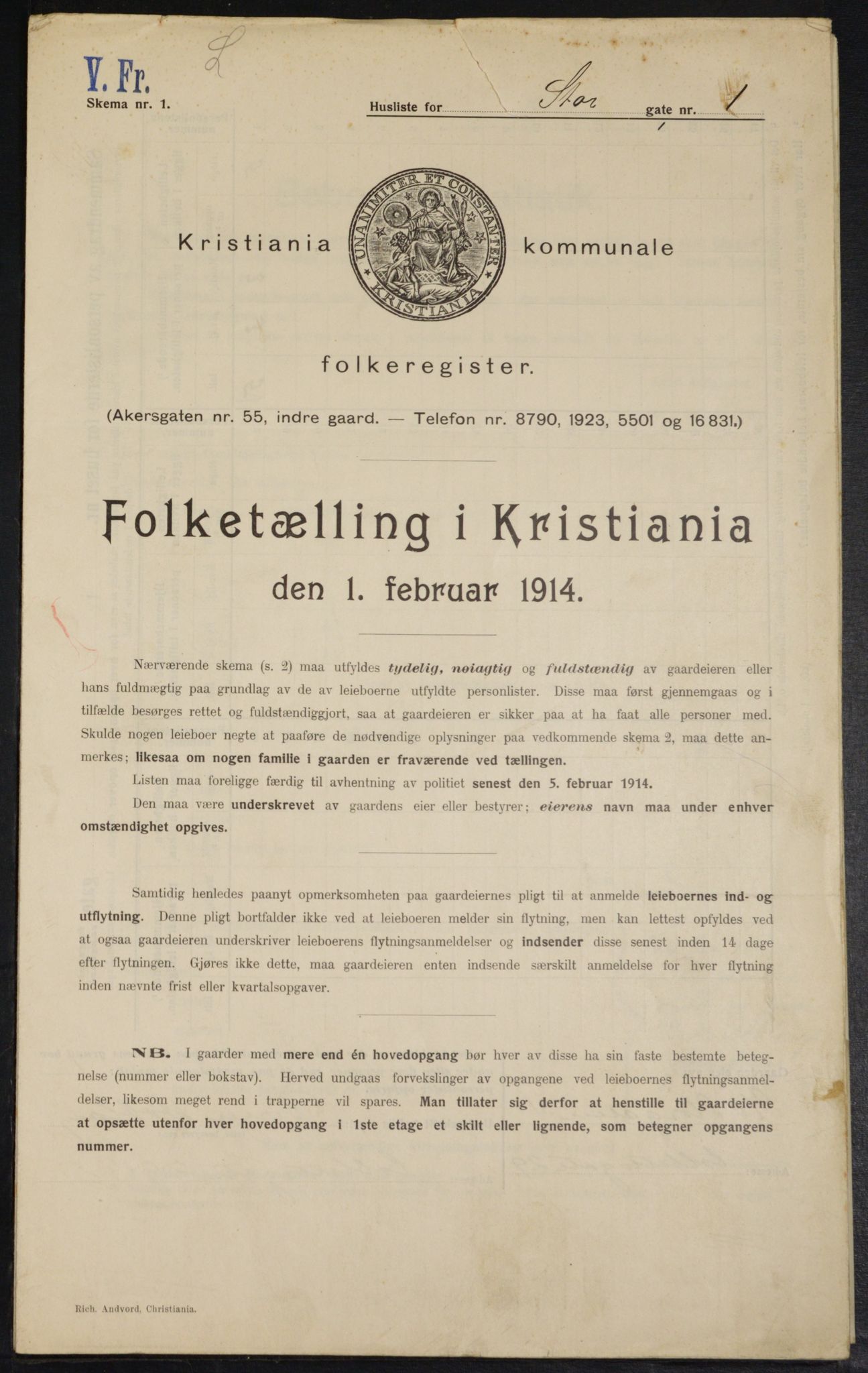 OBA, Kommunal folketelling 1.2.1914 for Kristiania, 1914, s. 103578