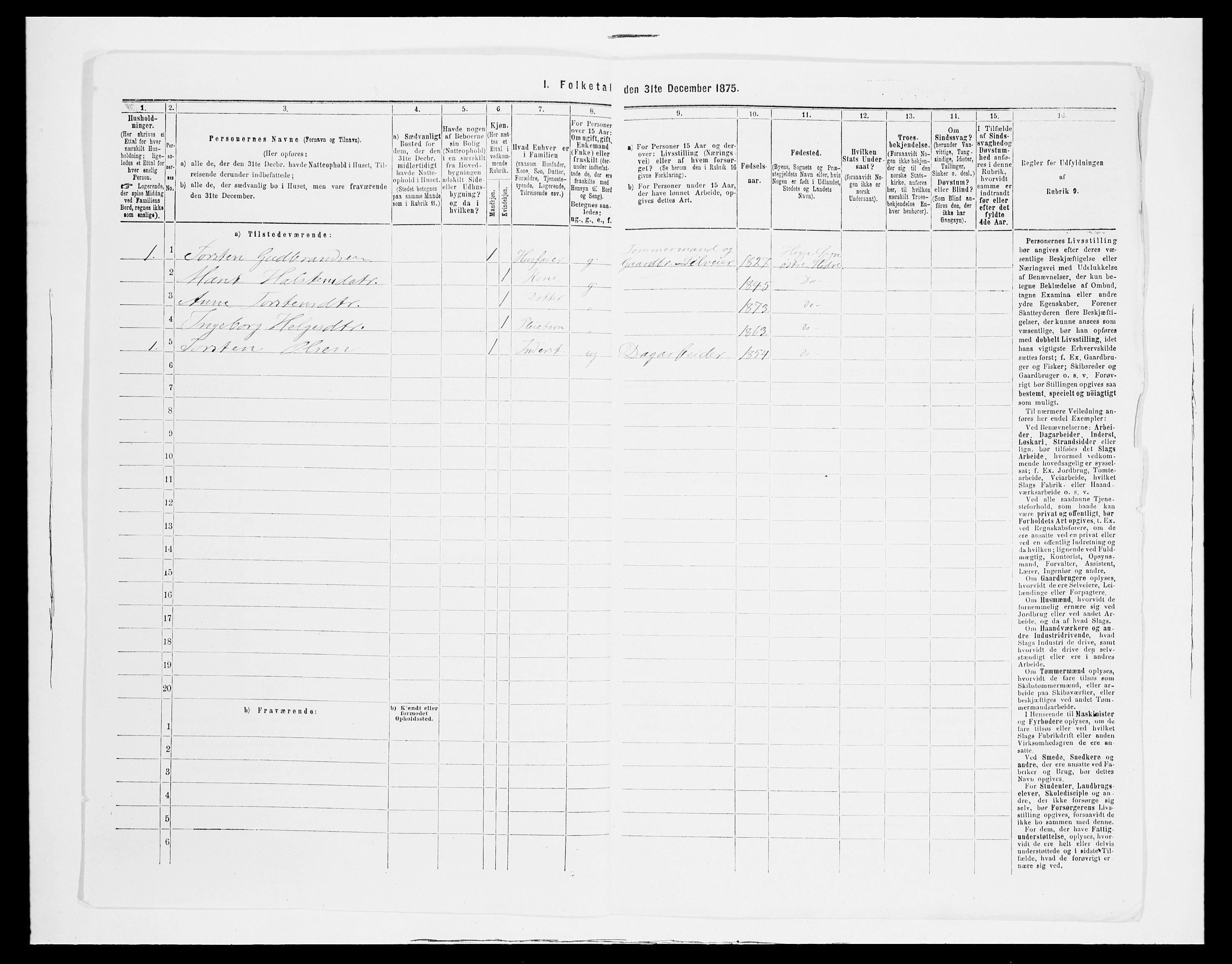 SAH, Folketelling 1875 for 0544P Øystre Slidre prestegjeld, 1875, s. 176