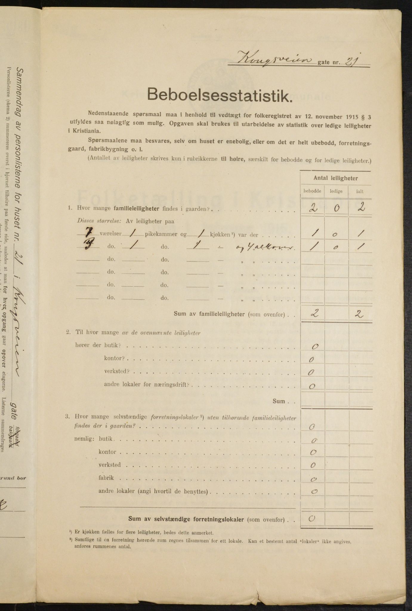 OBA, Kommunal folketelling 1.2.1916 for Kristiania, 1916, s. 54105