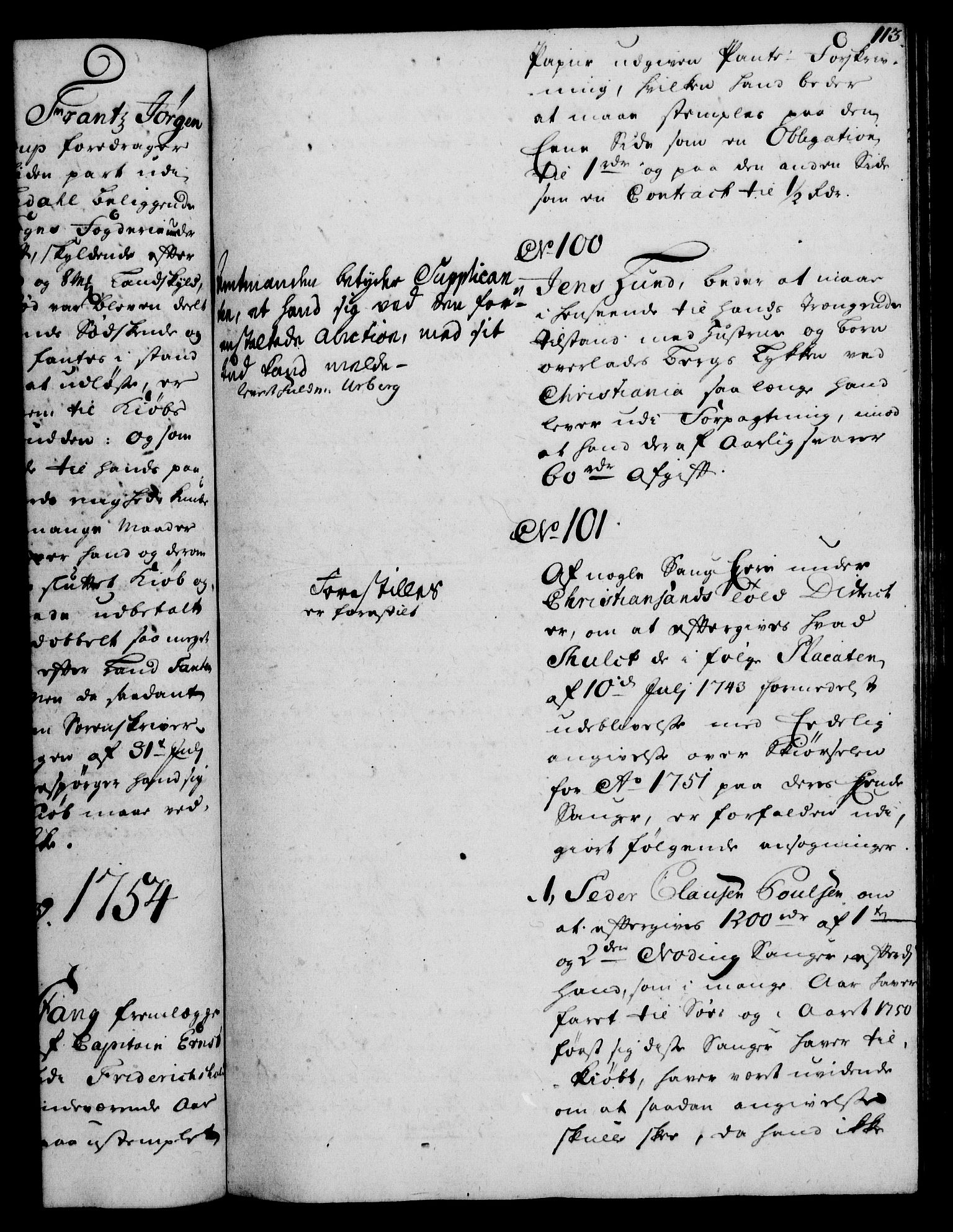 Rentekammeret, Kammerkanselliet, RA/EA-3111/G/Gh/Gha/L0032: Norsk ekstraktmemorialprotokoll (merket RK 53.77), 1753-1755, s. 113
