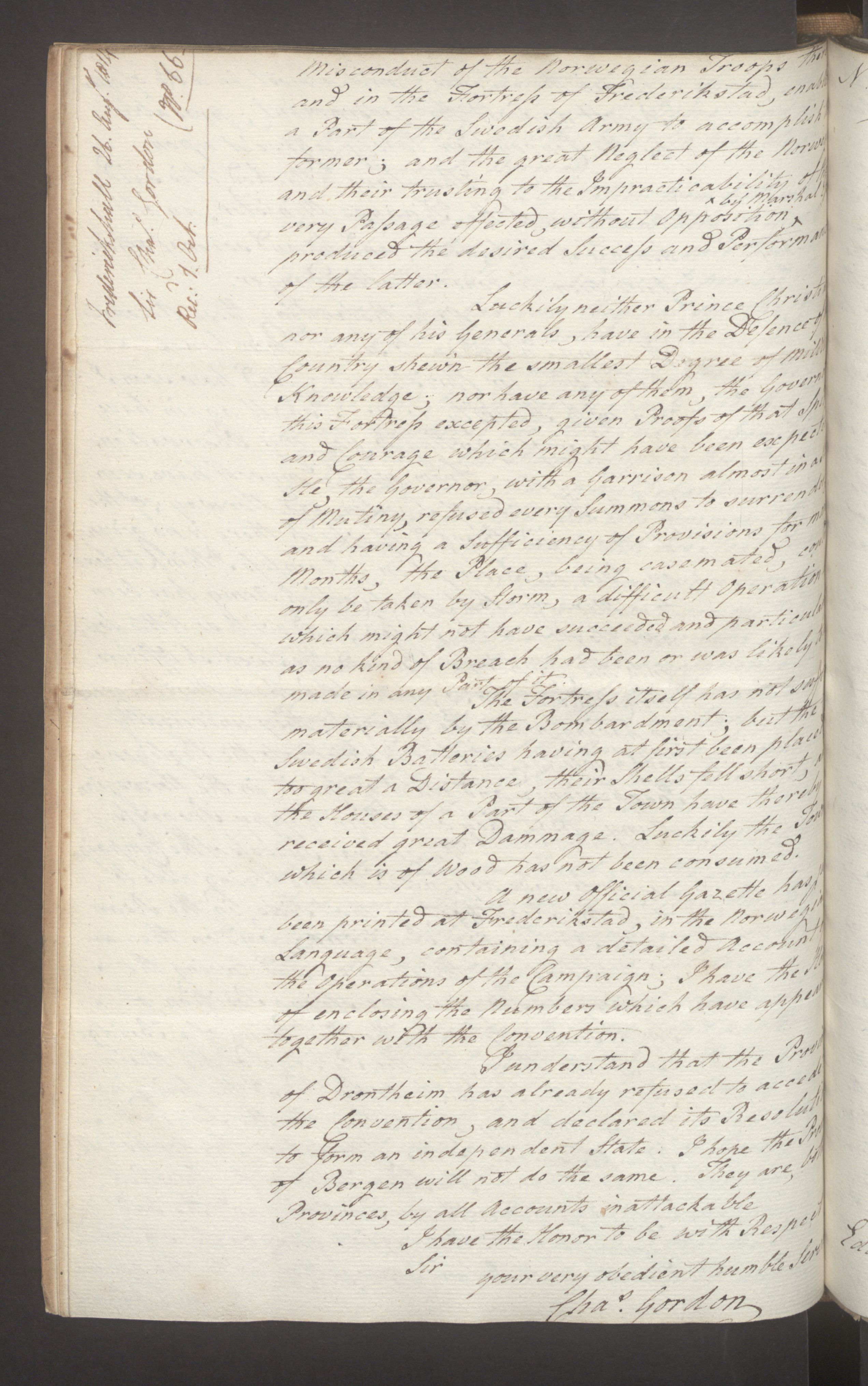Foreign Office*, UKA/-/FO 38/16: Sir C. Gordon. Reports from Malmö, Jonkoping, and Helsingborg, 1814, s. 98