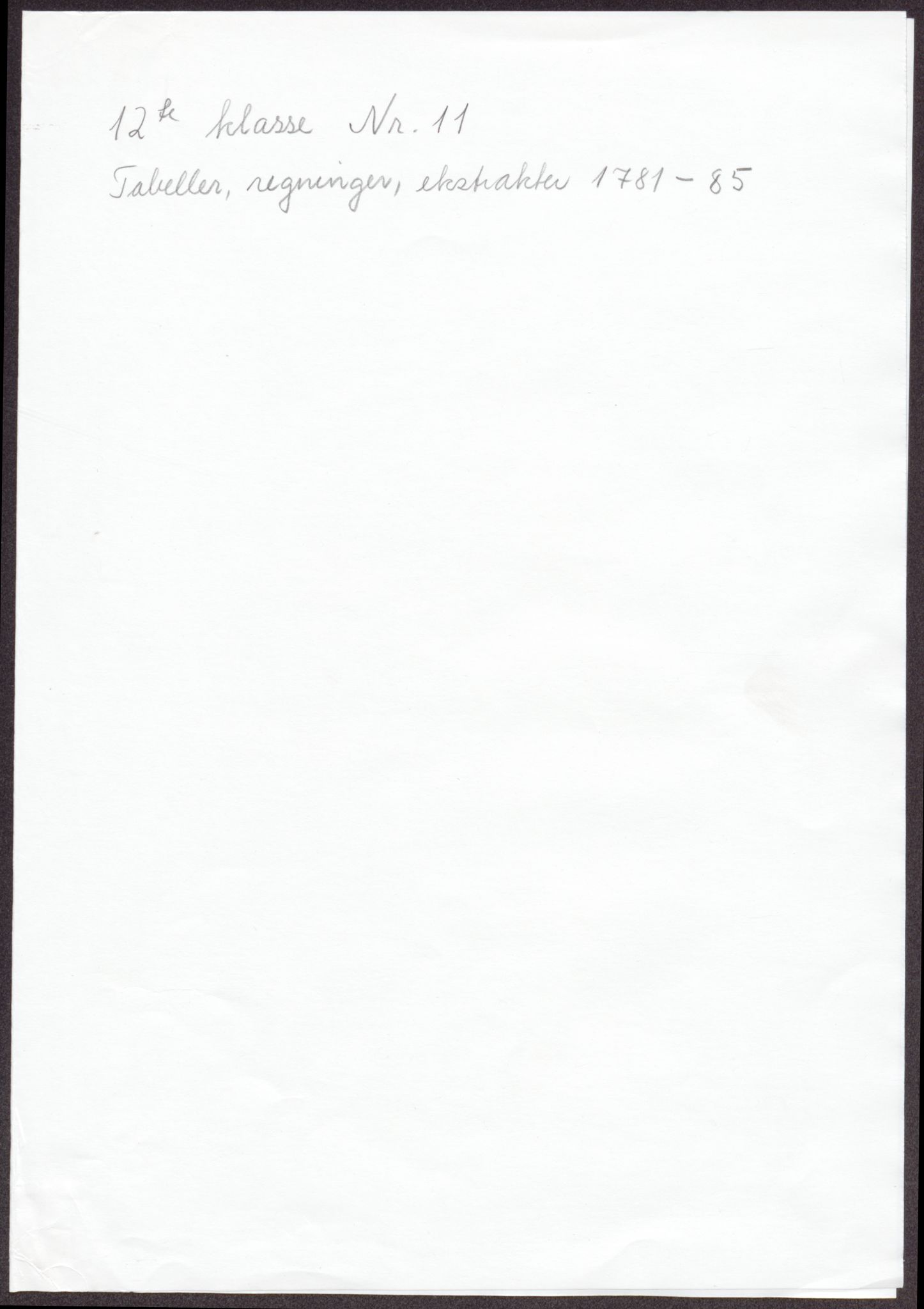 Røros kobberverk, SAT/PA-0211/1/12/L0024: 12.21.11 Tabeller, regninger og ekstrakter, 1781-1785, s. 2
