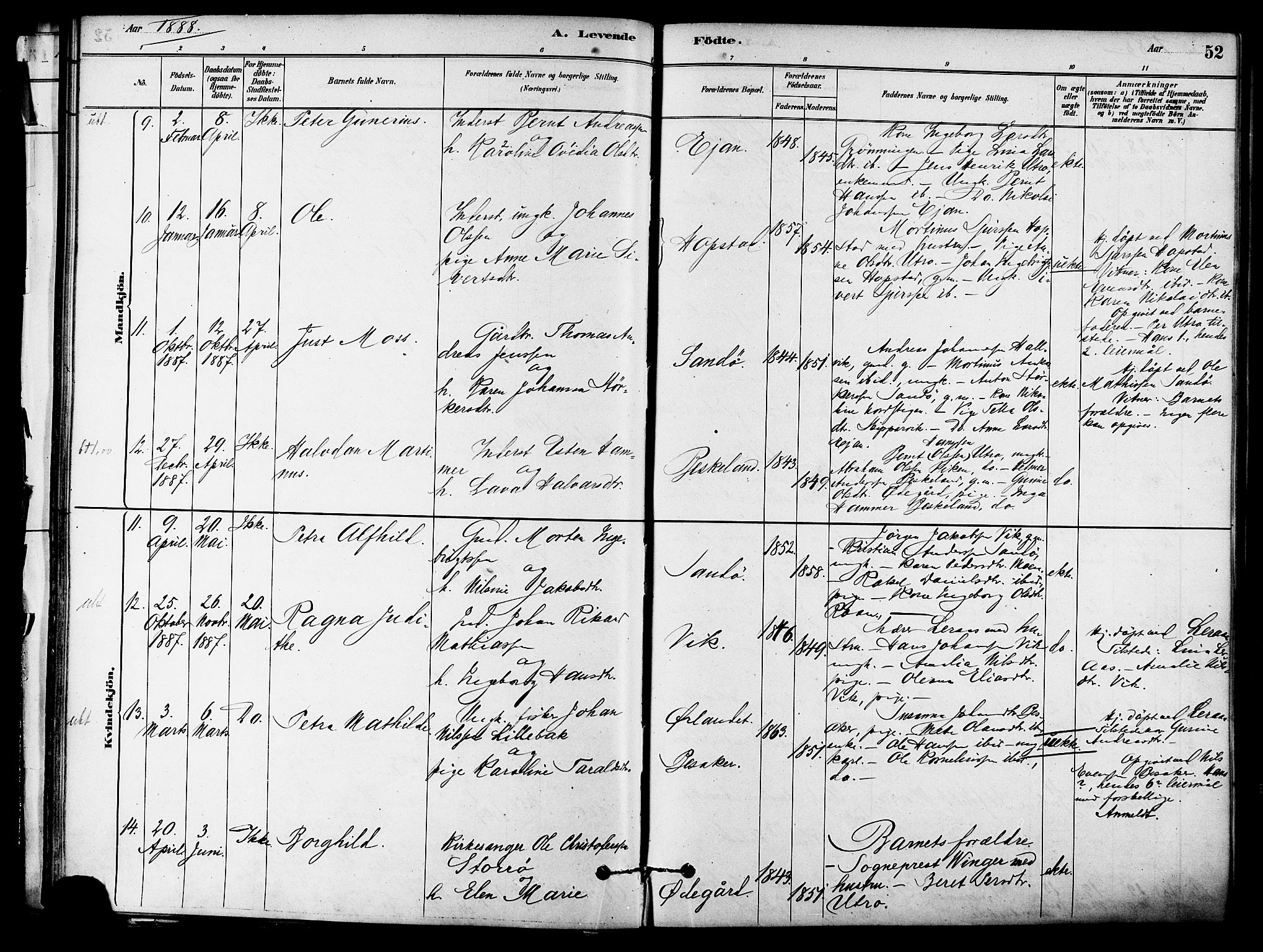 Ministerialprotokoller, klokkerbøker og fødselsregistre - Sør-Trøndelag, SAT/A-1456/657/L0707: Ministerialbok nr. 657A08, 1879-1893, s. 52