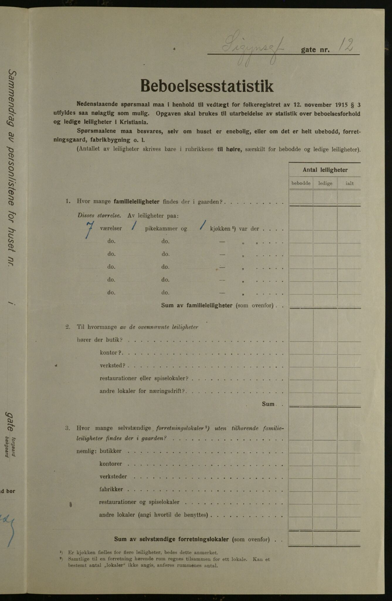 OBA, Kommunal folketelling 1.12.1923 for Kristiania, 1923, s. 105377