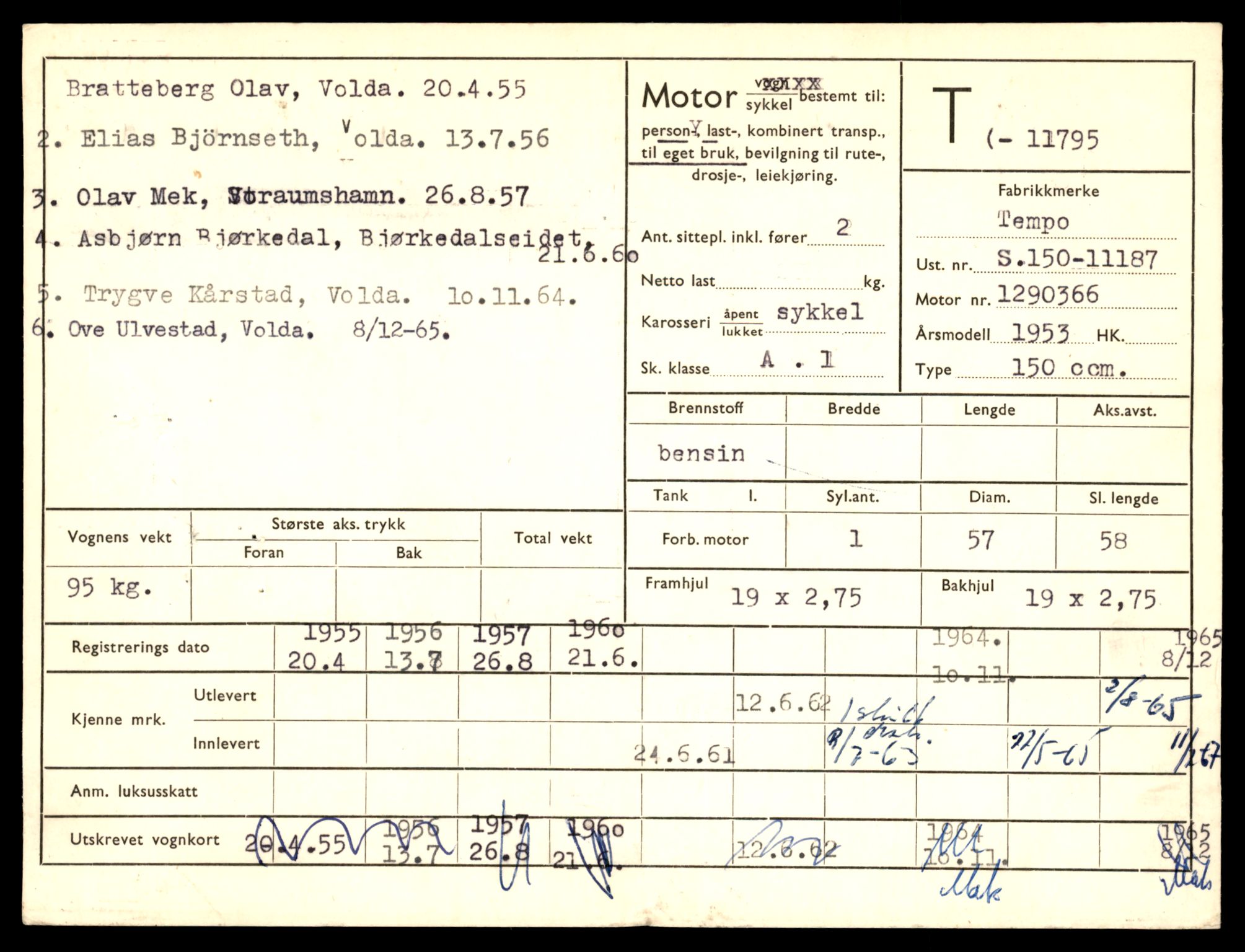 Møre og Romsdal vegkontor - Ålesund trafikkstasjon, SAT/A-4099/F/Fe/L0030: Registreringskort for kjøretøy T 11620 - T 11799, 1927-1998, s. 2563