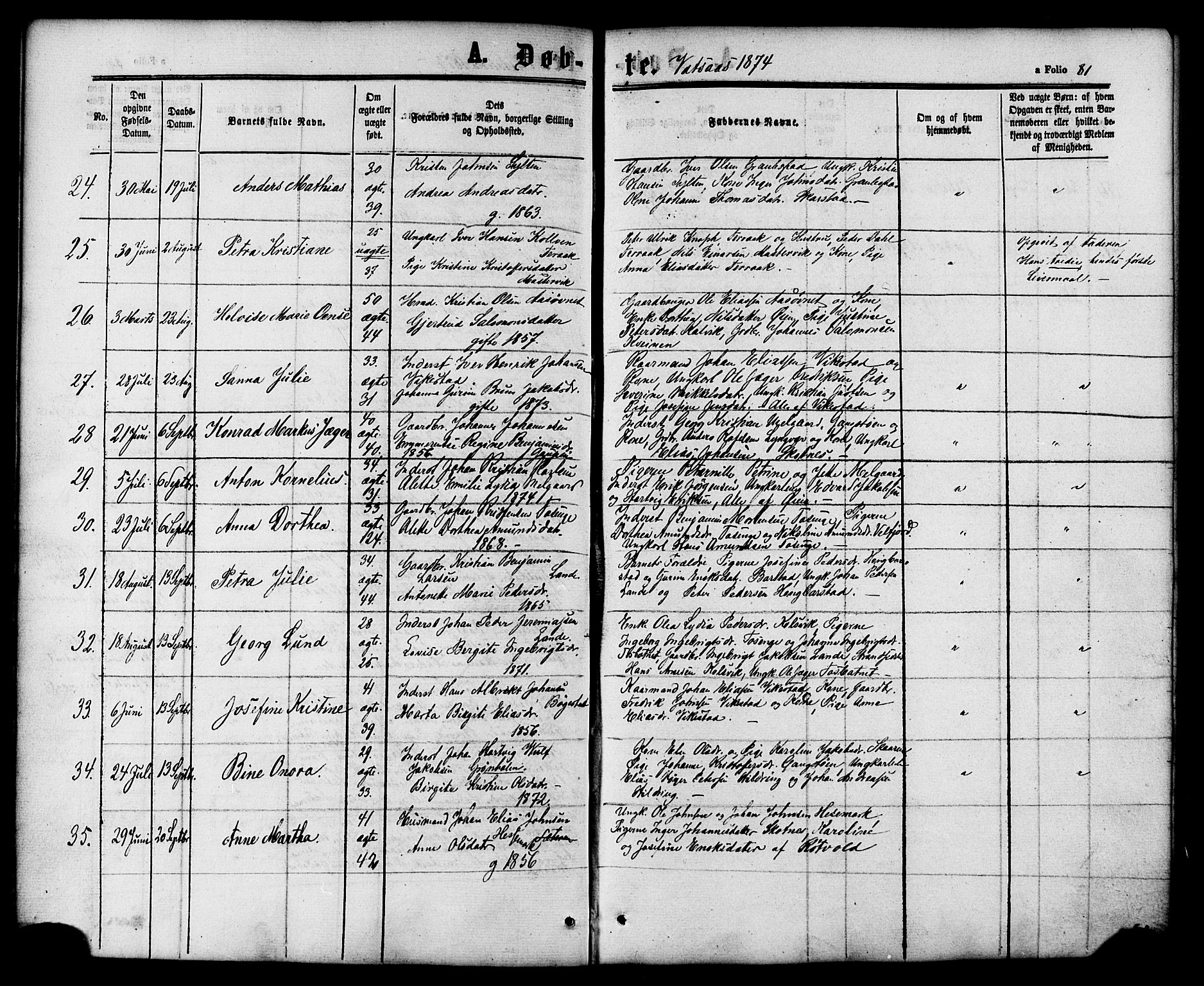 Ministerialprotokoller, klokkerbøker og fødselsregistre - Nordland, AV/SAT-A-1459/810/L0146: Ministerialbok nr. 810A08 /1, 1862-1874, s. 81