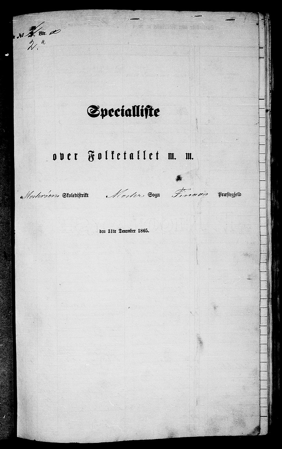 RA, Folketelling 1865 for 1218P Finnås prestegjeld, 1865, s. 36