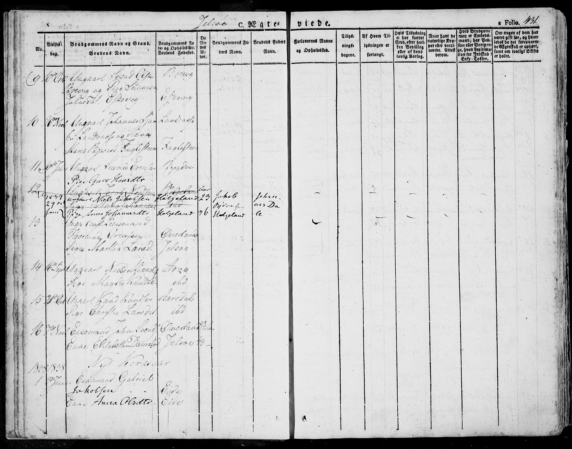 Jelsa sokneprestkontor, AV/SAST-A-101842/01/IV: Ministerialbok nr. A 6.2, 1828-1853, s. 431