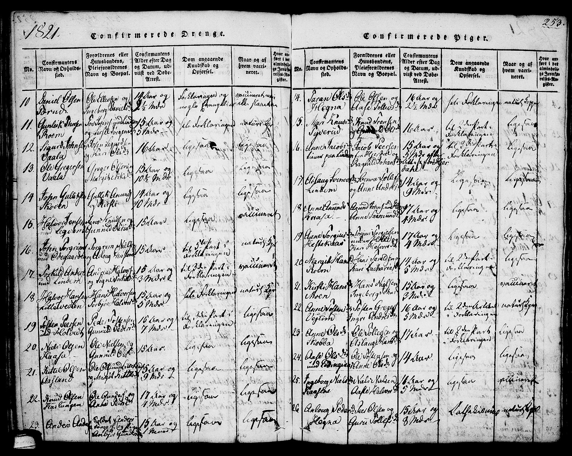 Sauherad kirkebøker, AV/SAKO-A-298/G/Ga/L0001: Klokkerbok nr. I 1, 1815-1827, s. 253