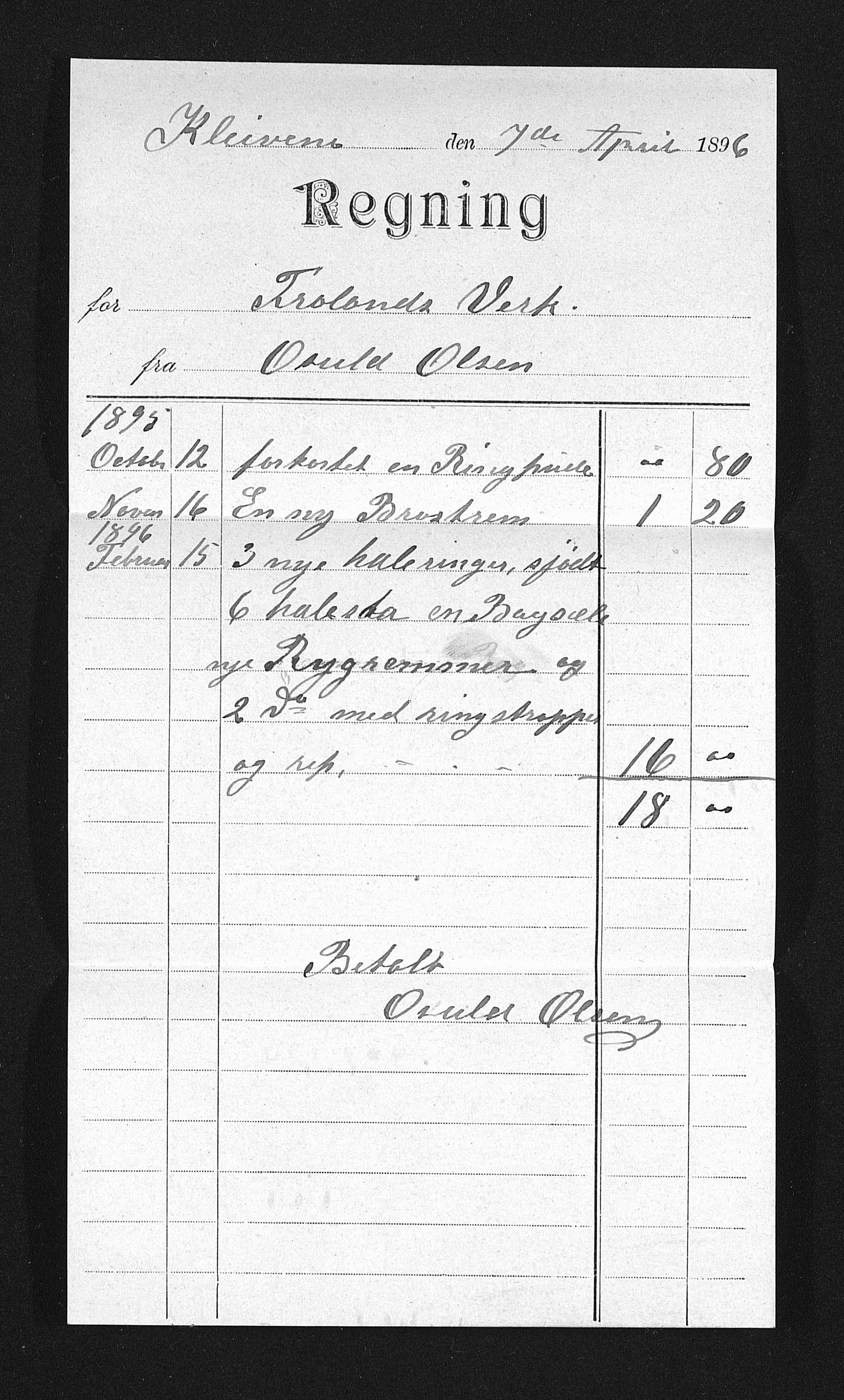 Froland Verk, AAKS/DA-1023/1/02/L0011: Innkomne brev, 1893-1902