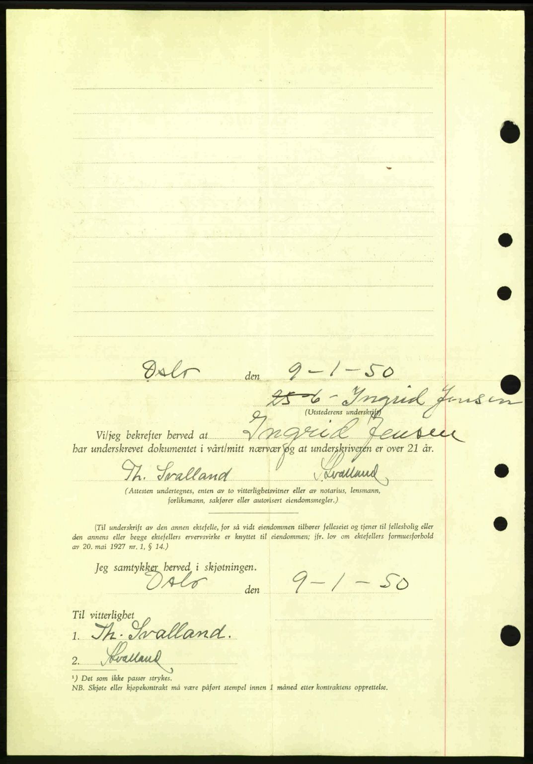 Oslo byskriverembete, AV/SAO-A-10227/G/Gb/Gbd/Gbda/L0017: Pantebok nr. A215, 1949-1950, Dagboknr: 261/1950