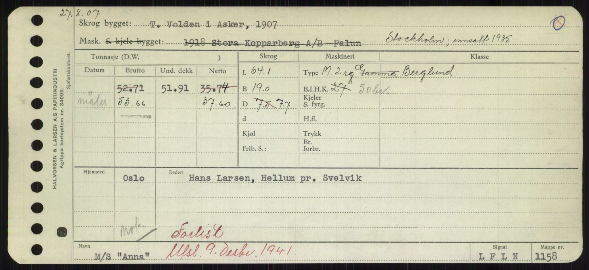 Sjøfartsdirektoratet med forløpere, Skipsmålingen, RA/S-1627/H/Hd/L0001: Fartøy, A-Anv, s. 667