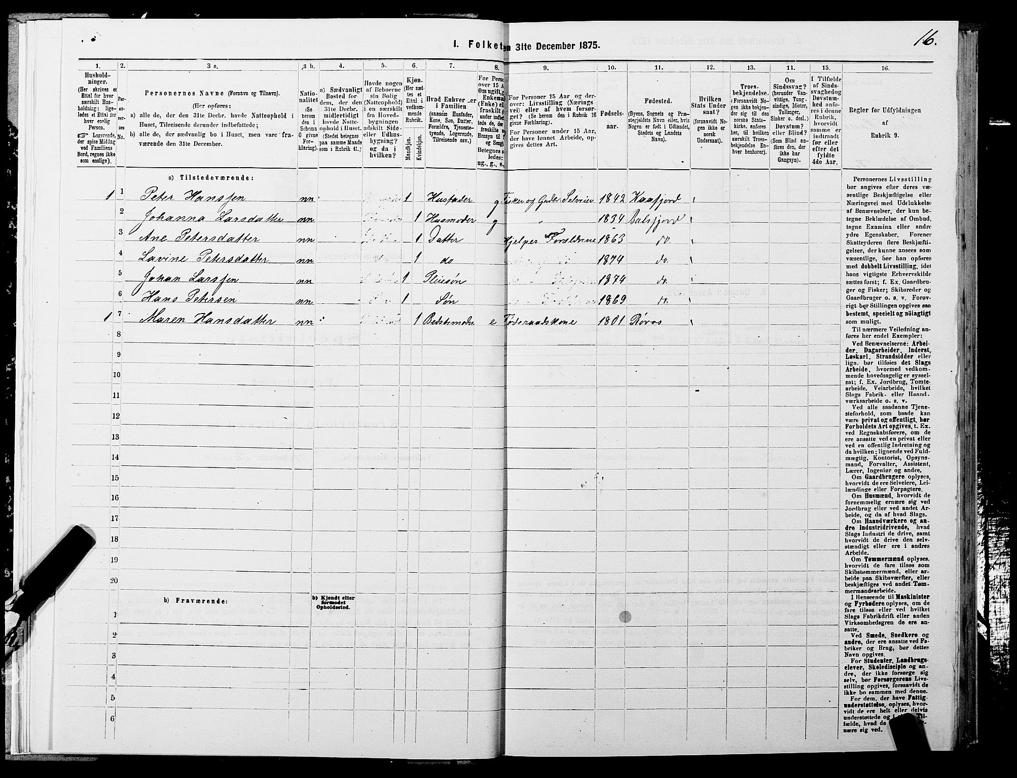 SATØ, Folketelling 1875 for 1933P Balsfjord prestegjeld, 1875, s. 1016