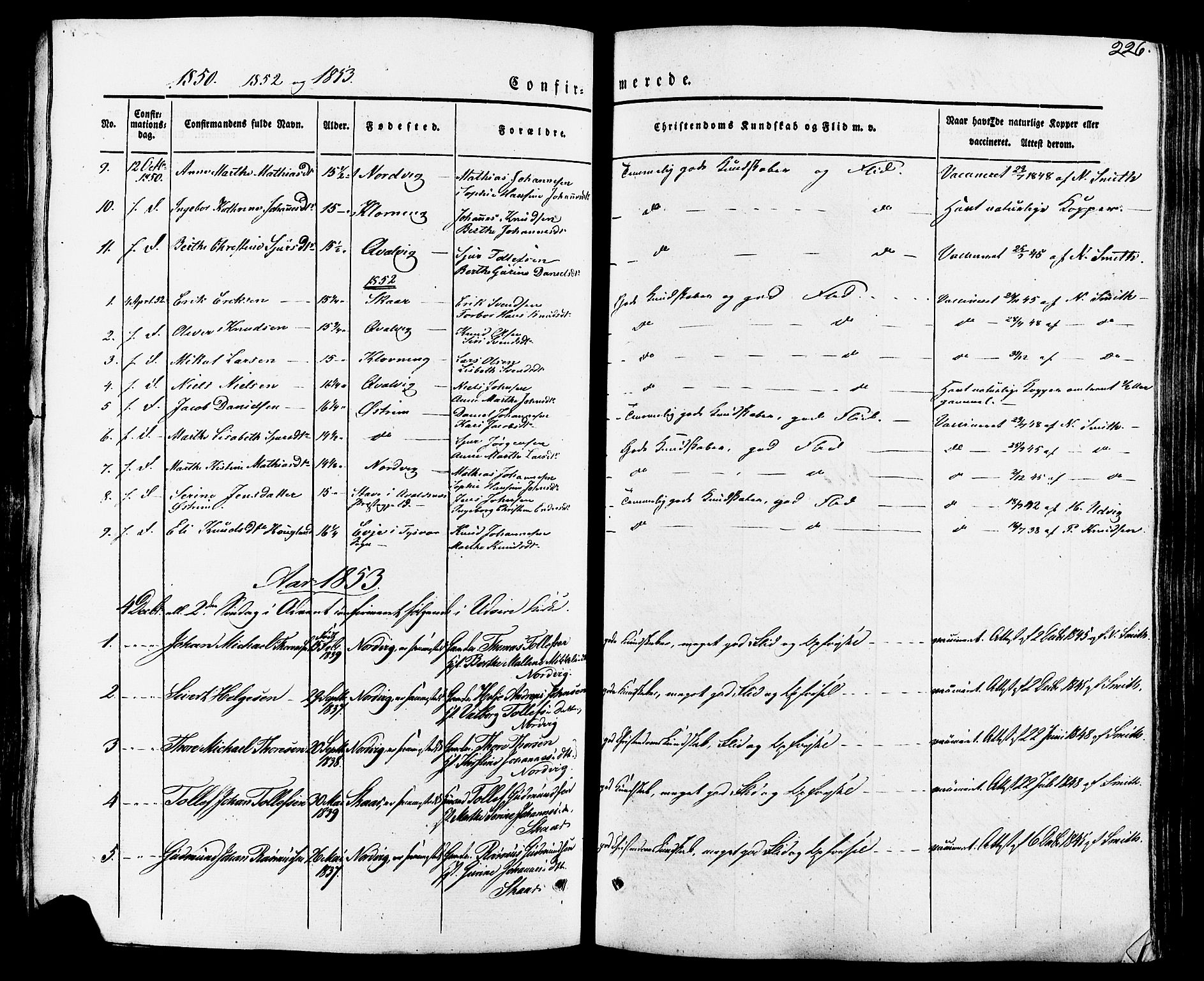 Torvastad sokneprestkontor, SAST/A -101857/H/Ha/Haa/L0007: Ministerialbok nr. A 7, 1838-1882, s. 226
